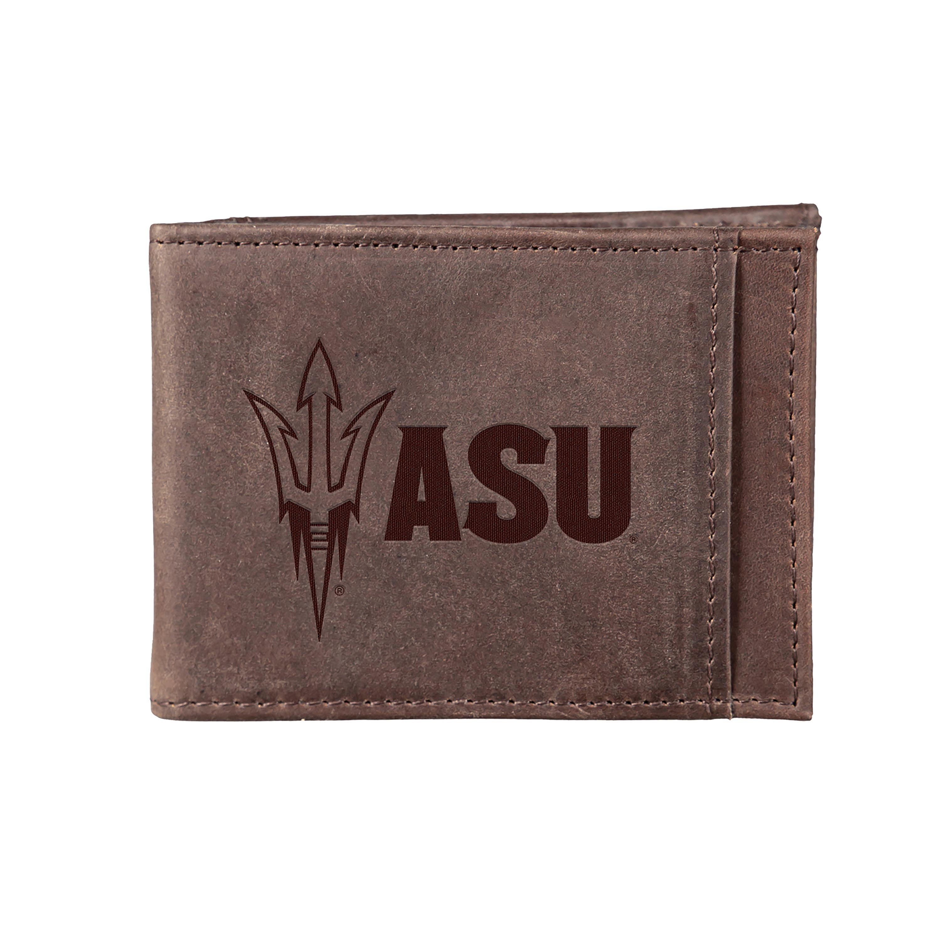 Front Pocket Wallet w/ RFID Blocking, Arizona State University, Brown - Sports Collectibles, Sports Memorabilia, Sports Fan Shop, Sports Gifts