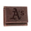 Oakland A's Tri-Fold Wallet Brown 100% Genuine Leather - Sports Gifts, Sports Memorabilia, Sports Collectibles, Fan Shop