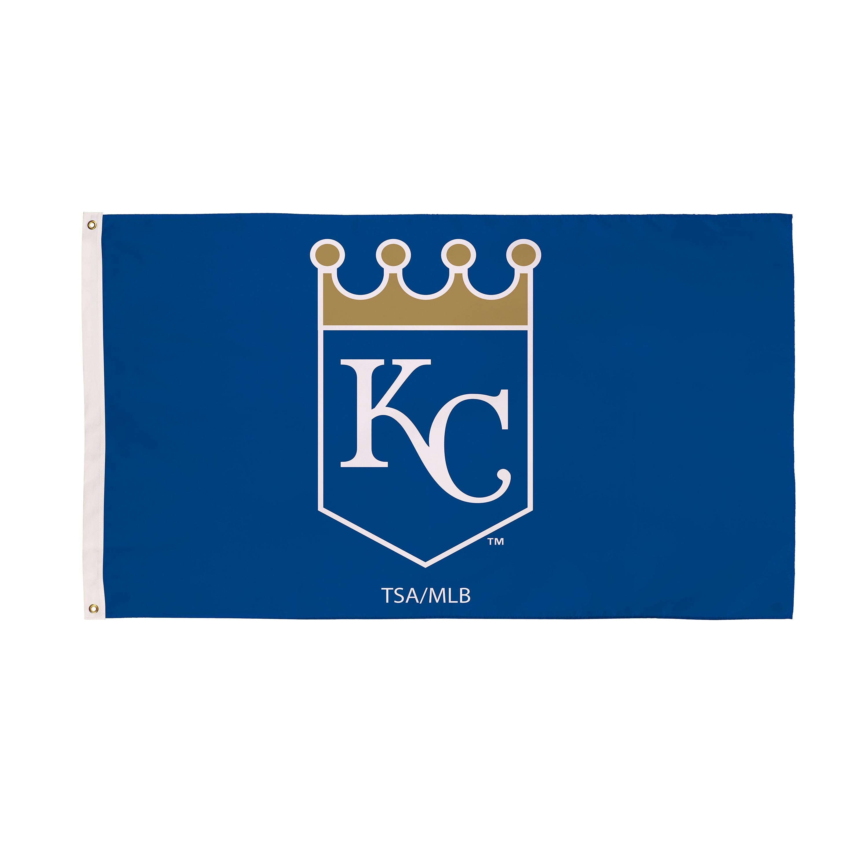 Kansas City Royals Single Sided Flag w/ 2 Grommets, 3'x5' - Sports Collectibles, Sports Memorabilia, Sports Fan Shop, Sports Gifts