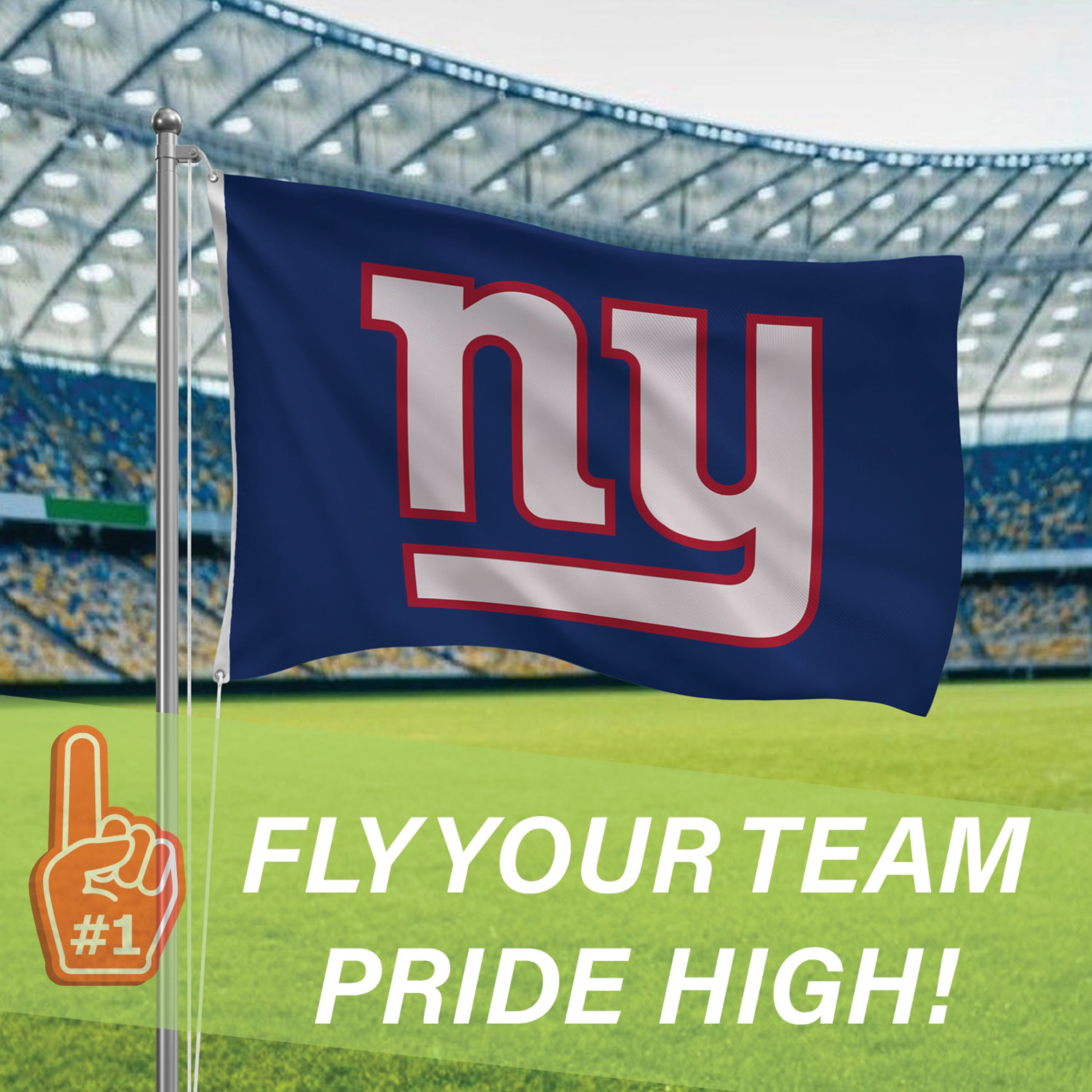 3'x5' Single Sided Flag w/ 2 Grommets, New York Giants - Sports Gifts, Sports Memorabilia, Sports Collectibles, Fan Shop