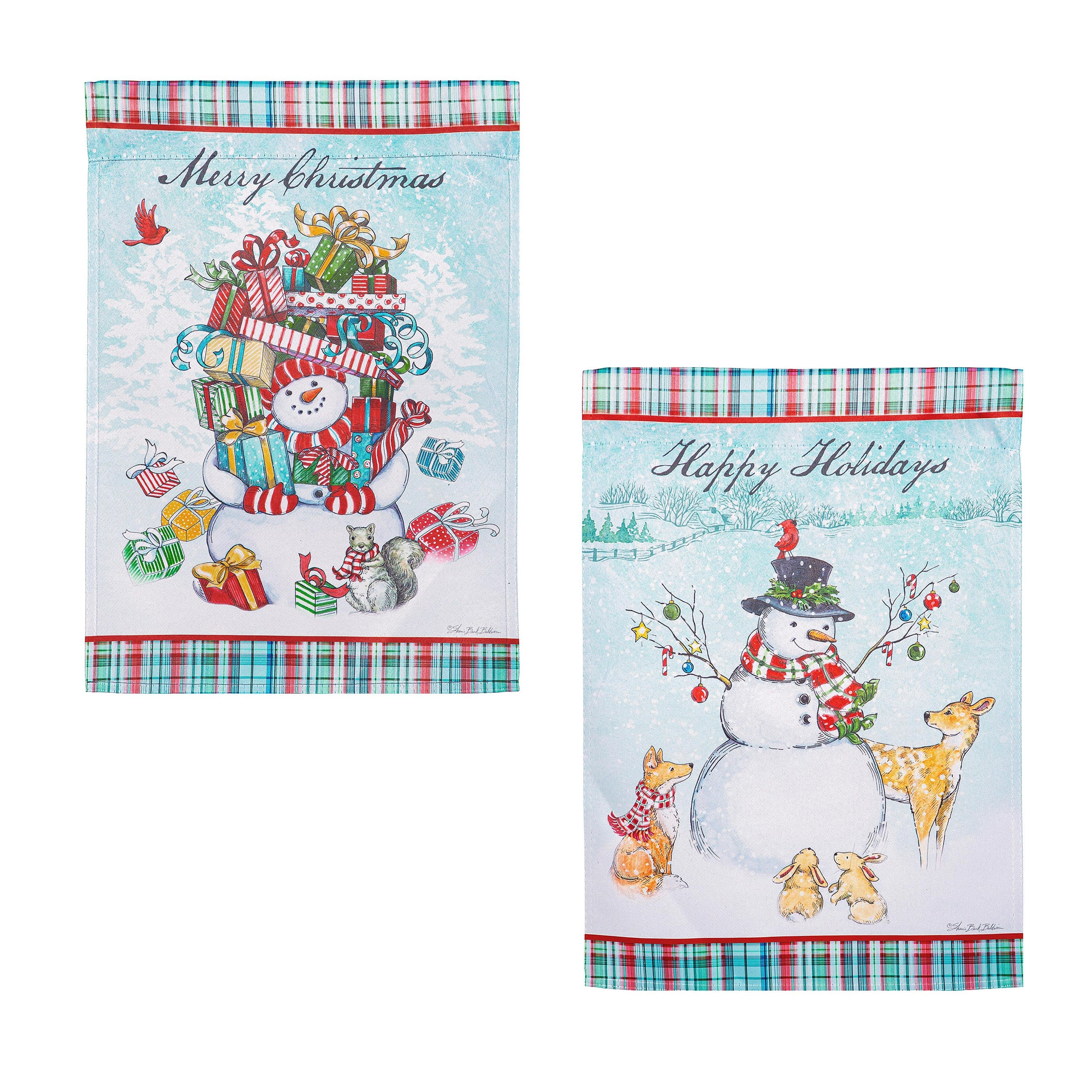 Snowman Holiday Reversible Suede House Flag - Sports Collectibles, Sports Memorabilia, Sports Fan Shop, Sports Gifts