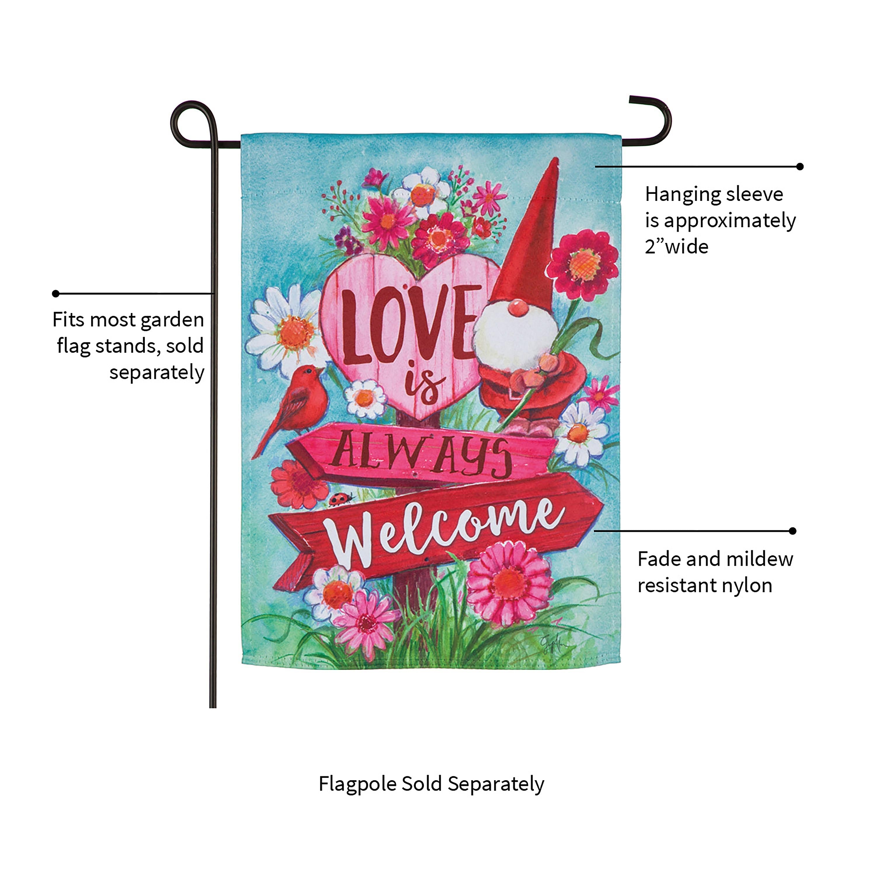 Love is Always Welcome Suede Garden Flag - Sports Collectibles, Sports Memorabilia, Sports Fan Shop, Sports Gifts