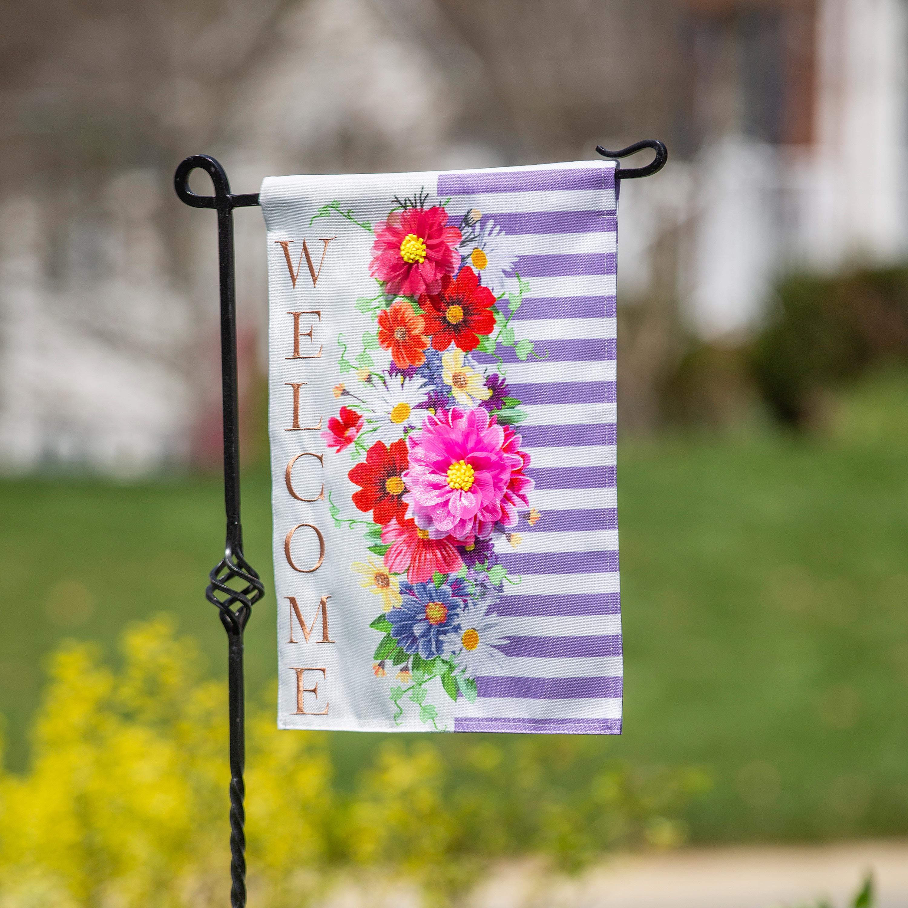 Divided Floral Garden Burlap Flag - Sports Collectibles, Sports Memorabilia, Sports Fan Shop, Sports Gifts