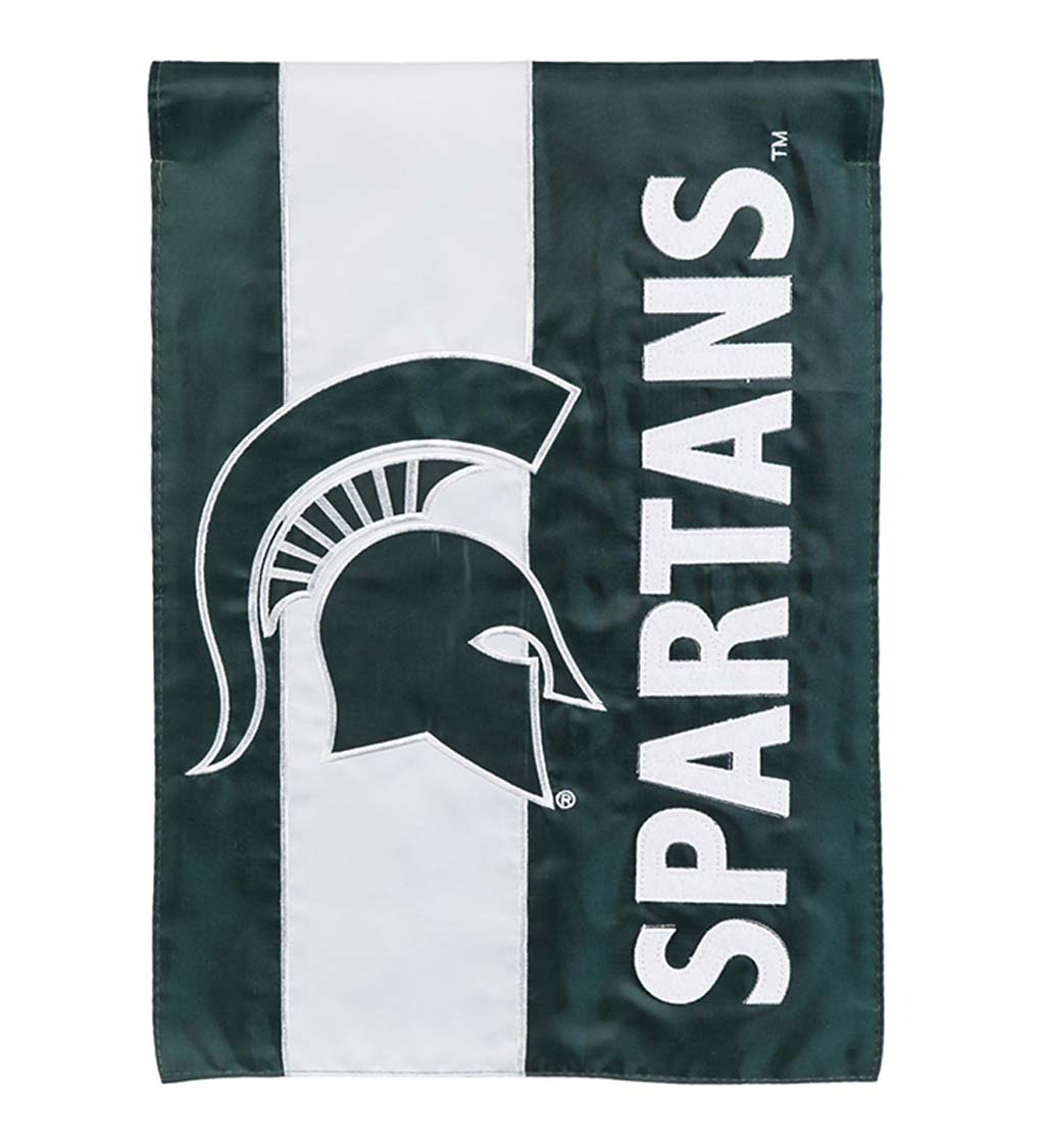 Double-Sided Embellished NCAA College Team Pride Applique House Flag, Michigan State - Sports Collectibles, Sports Memorabilia, Sports Fan Shop, Sports Gifts