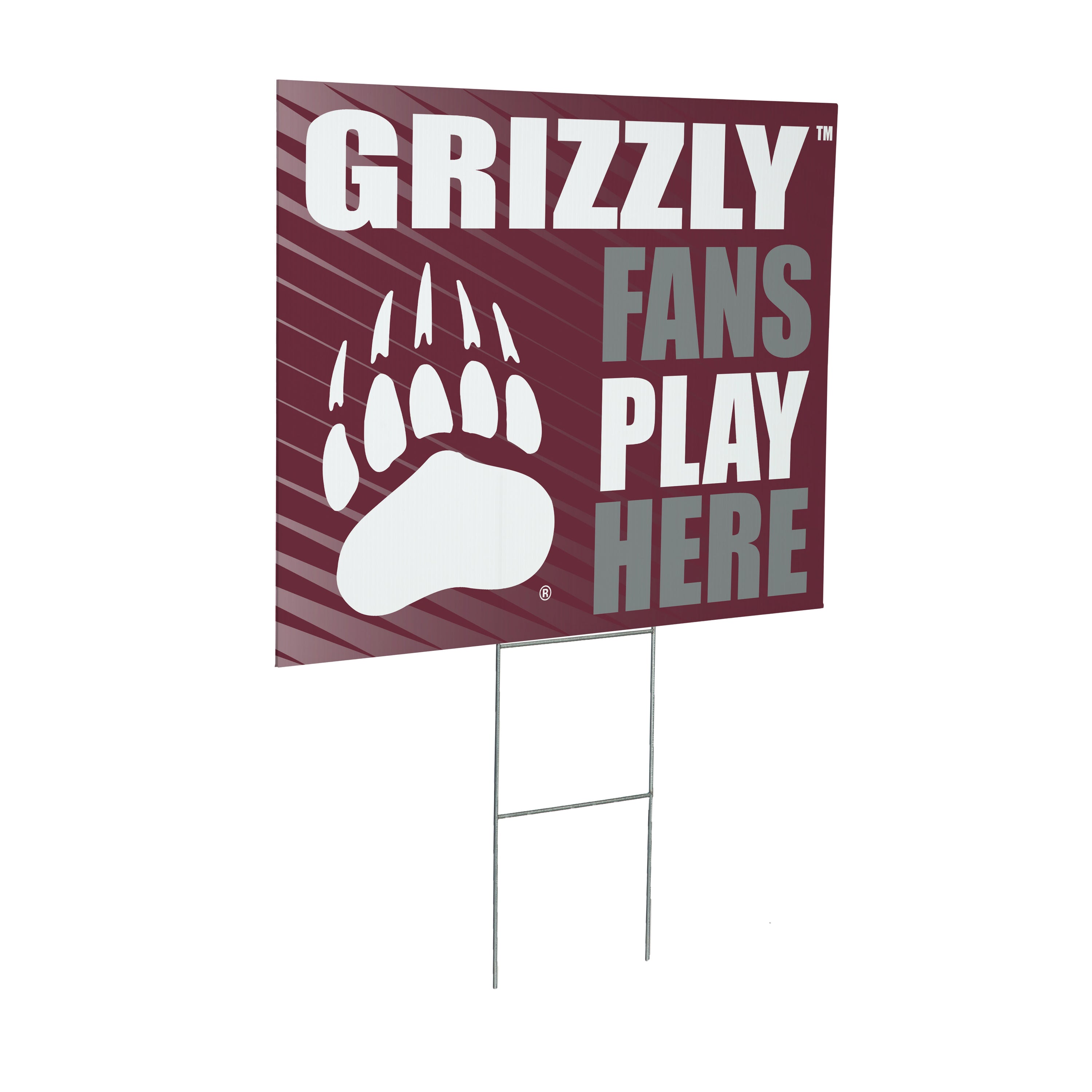 University of Montana Coroplast Yard Sign "Fans Play Here" - Sports Collectibles, Sports Memorabilia, Sports Fan Shop, Sports Gifts