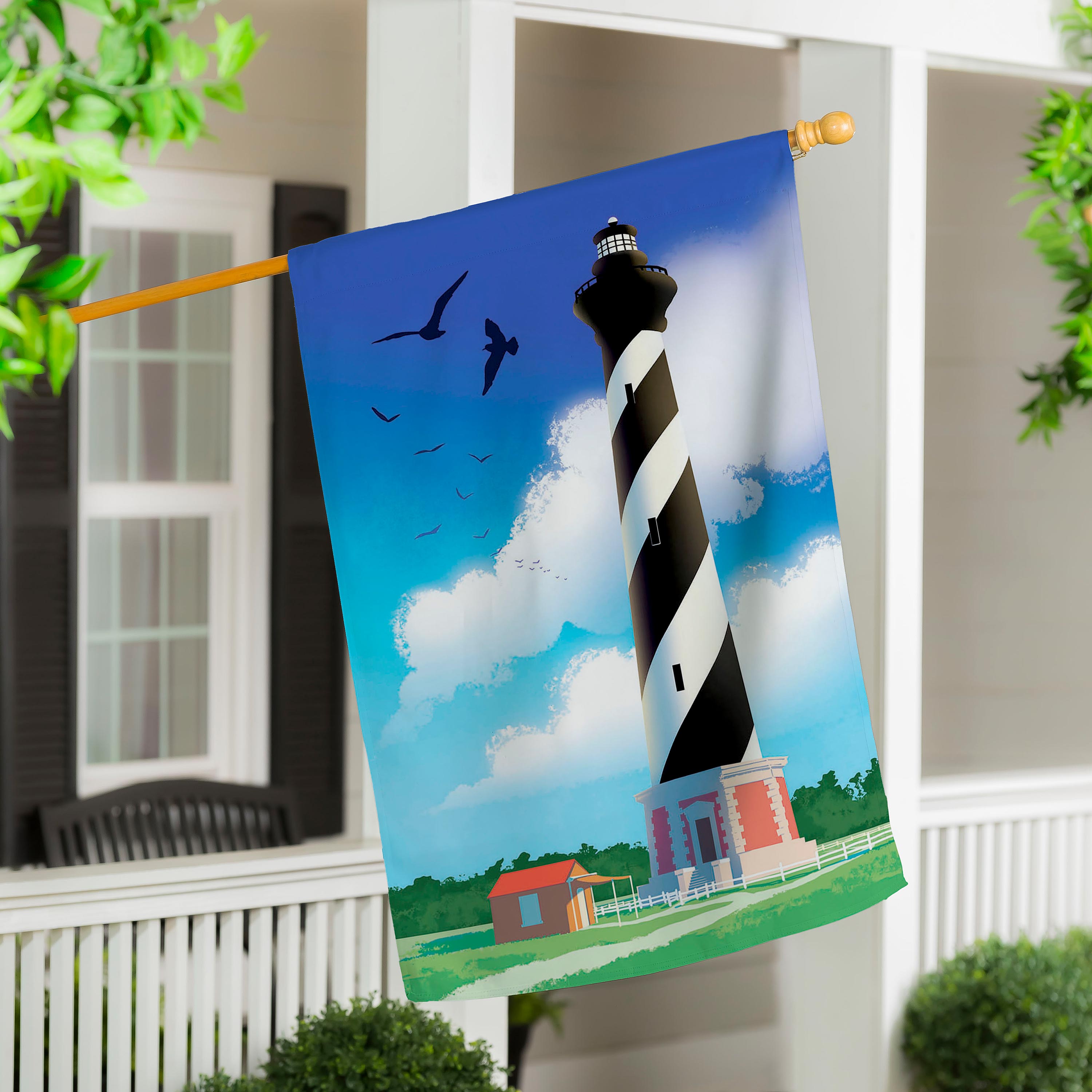 Hatteras Lighthouse Suede House Flag - Sports Collectibles, Sports Memorabilia, Sports Fan Shop, Sports Gifts