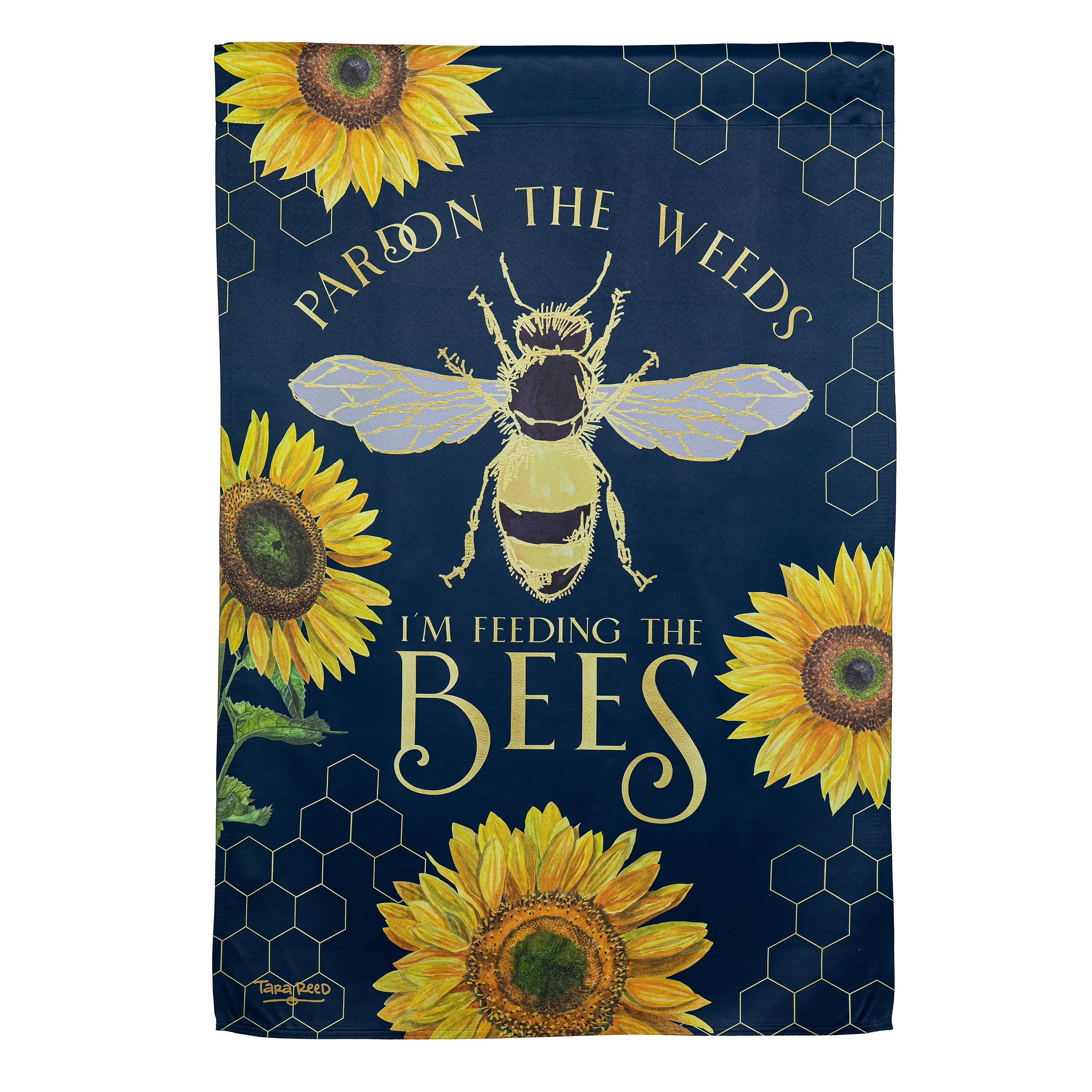Pardon the Weeds I'm Feeding The Bee's Suede House Flag - Sports Collectibles, Sports Memorabilia, Sports Fan Shop, Sports Gifts