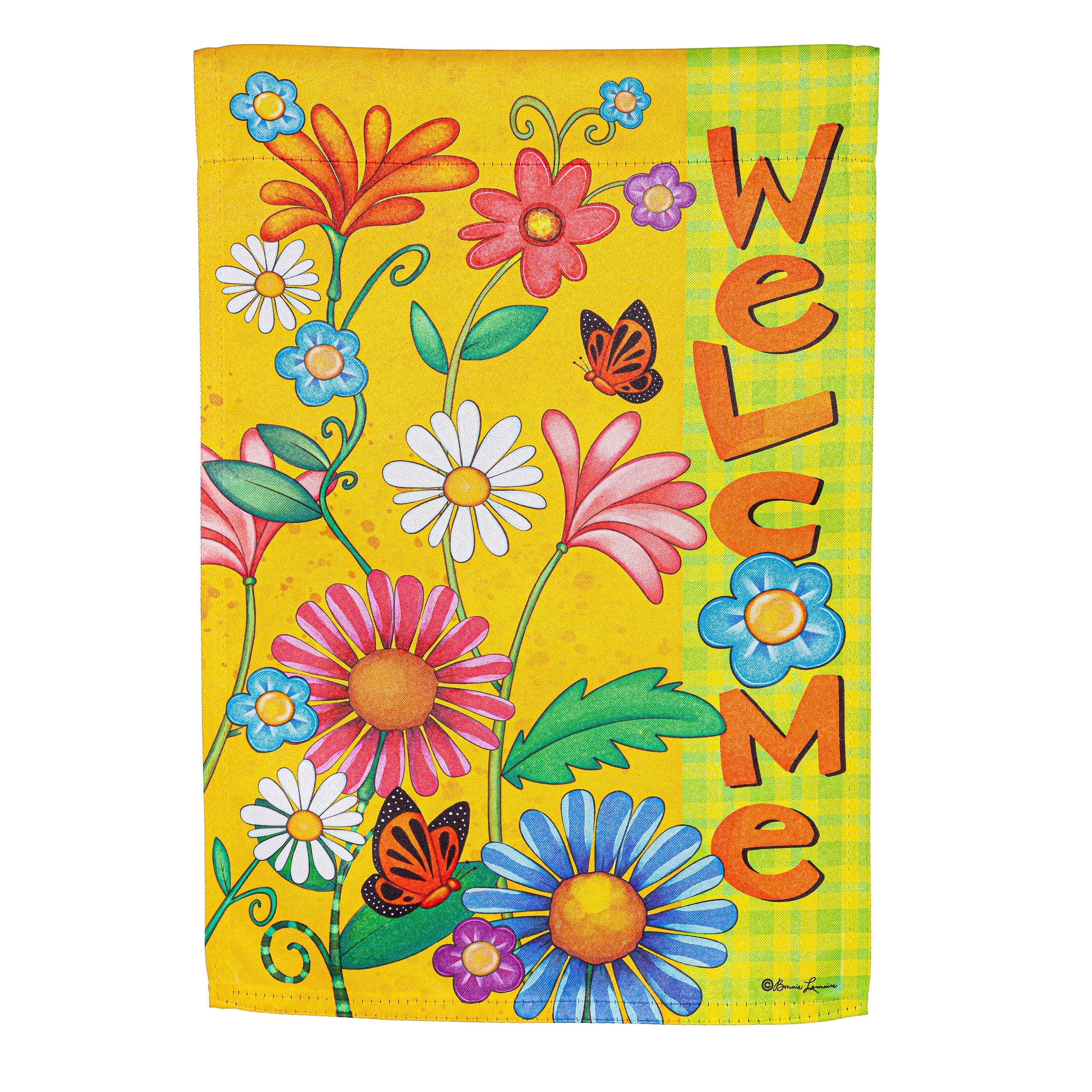 Welcome Spring Suede Garden Flag - Sports Collectibles, Sports Memorabilia, Sports Fan Shop, Sports Gifts