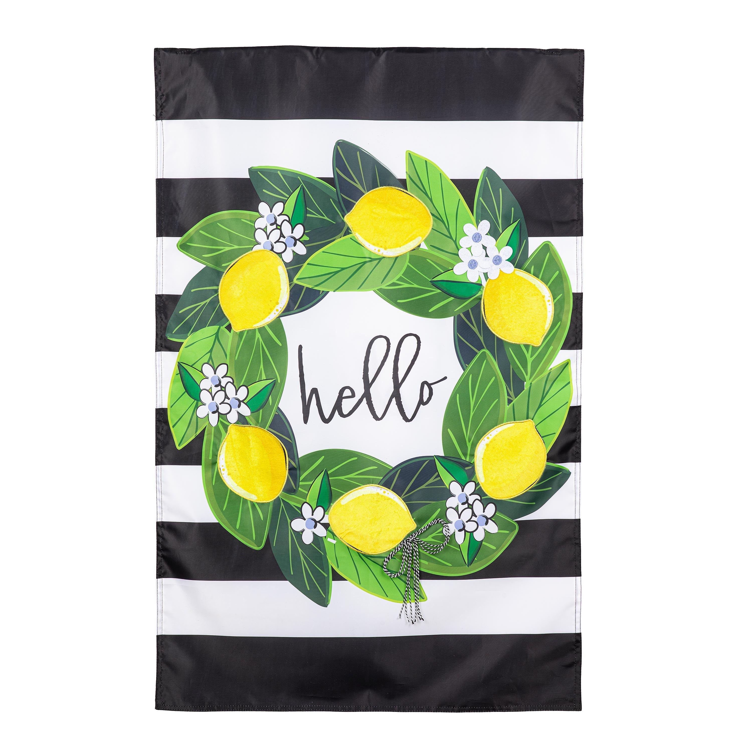 Magnolia Leaves and Lemon Applique House Flag - Sports Gifts, Sports Memorabilia, Sports Collectibles, Fan Shop