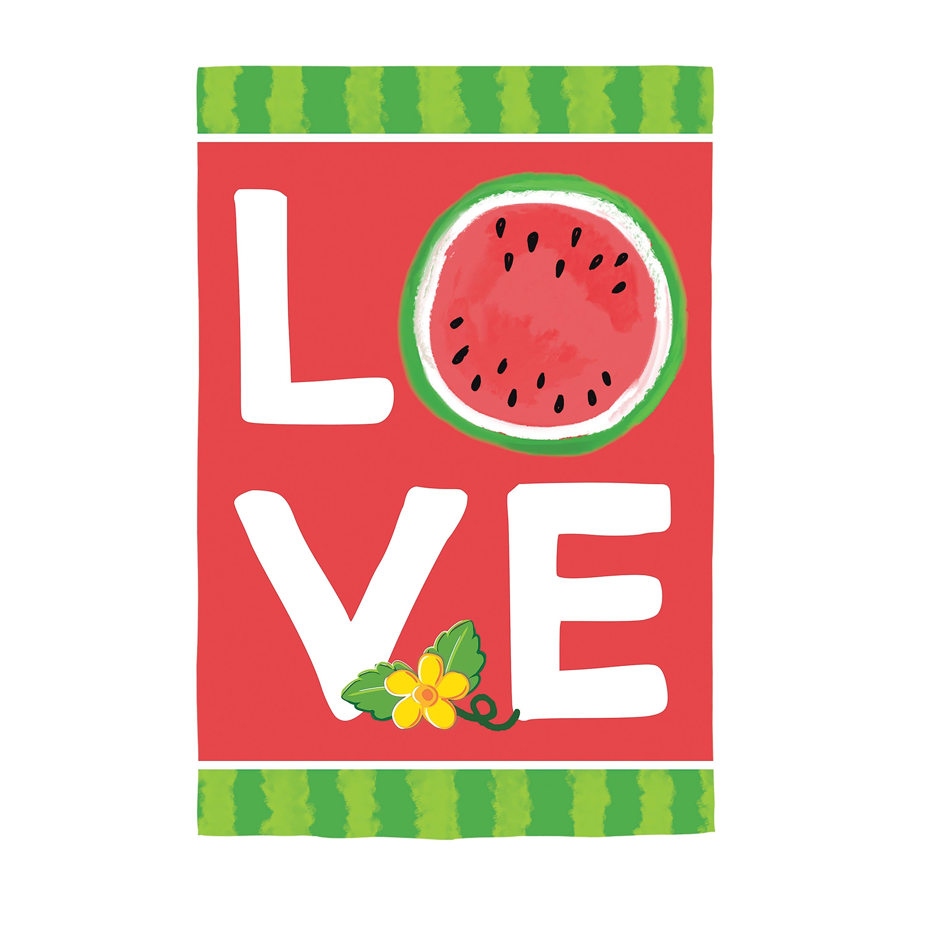 Watermelon Love Burlap House Flag - Sports Gifts, Sports Memorabilia, Sports Collectibles, Fan Shop