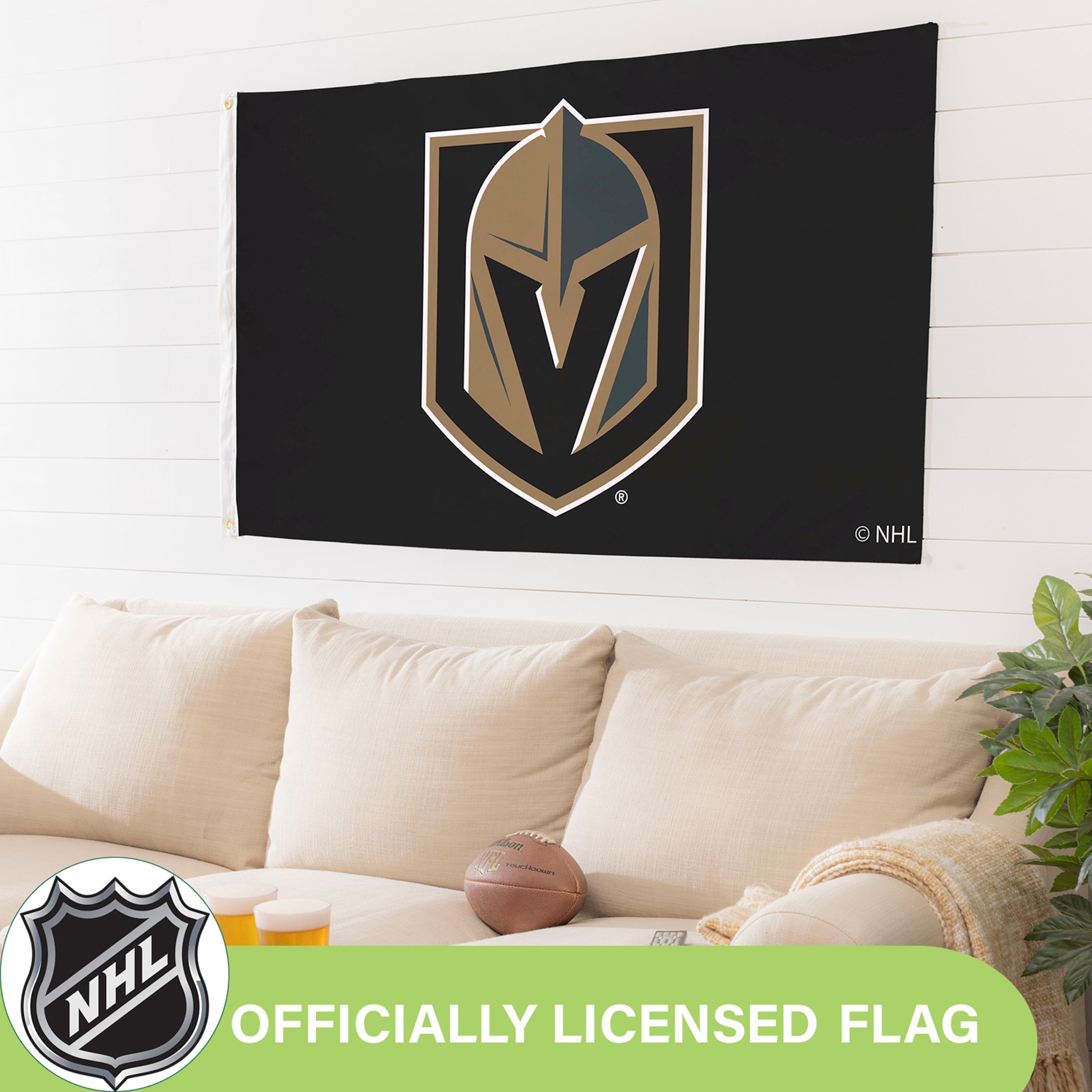 3'x5' Single Sided Flag w/ 2 Grommets, Vegas Golden Knights - Sports Gifts, Sports Memorabilia, Sports Collectibles, Fan Shop