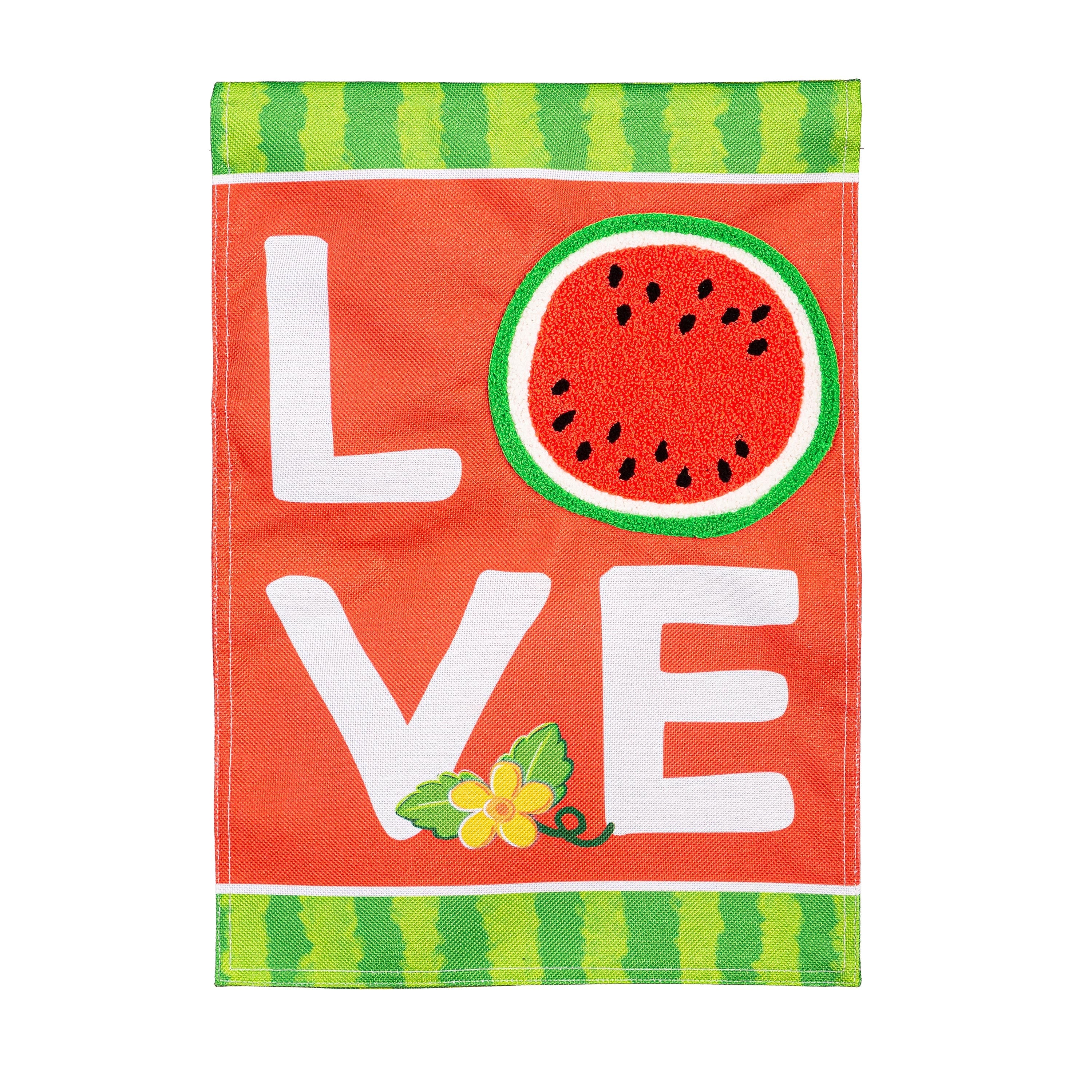 Watermelon Love Burlap Garden Flag - Sports Gifts, Sports Memorabilia, Sports Collectibles, Fan Shop