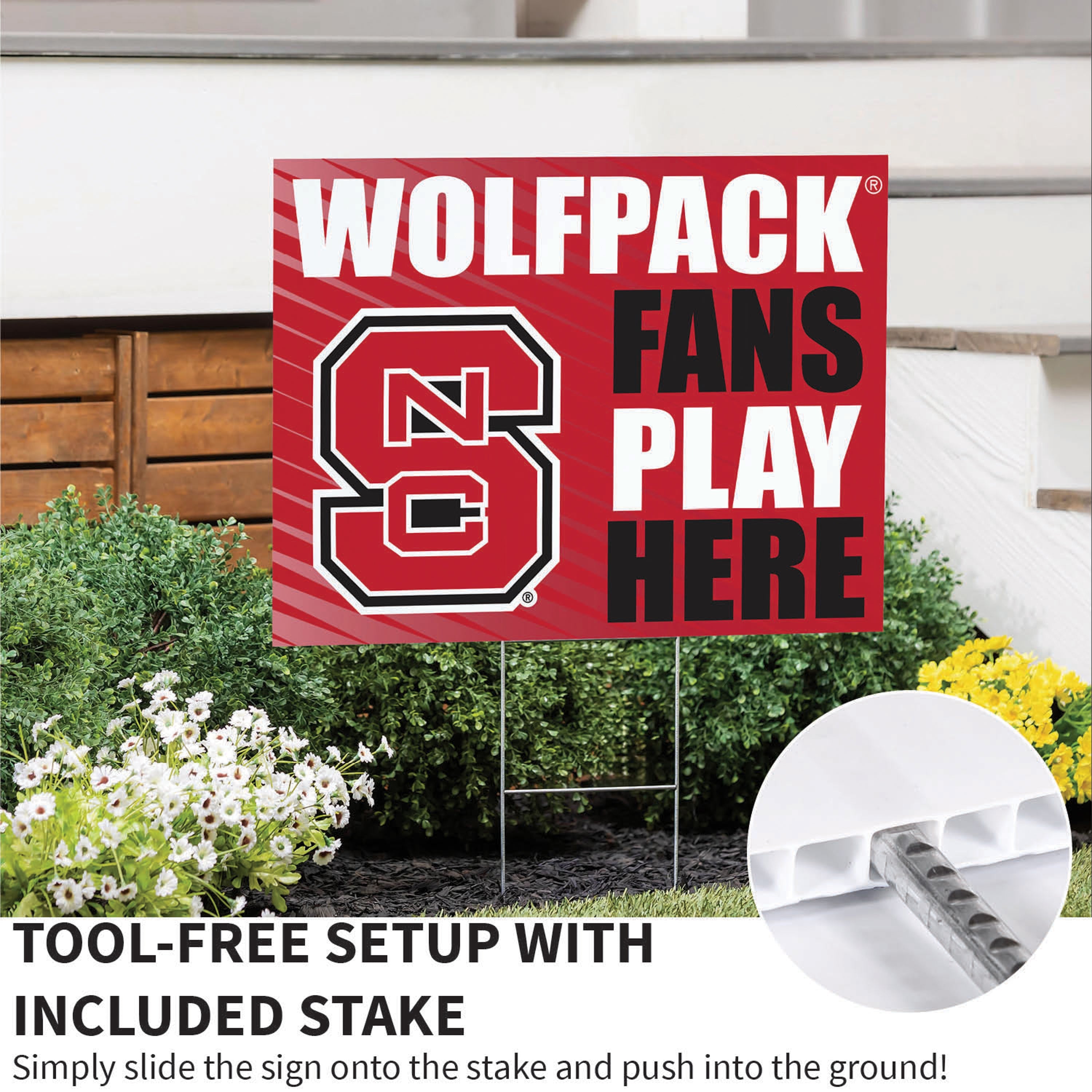 North Carolina State University Coroplast Yard Sign "Fans Play Here" - Sports Collectibles, Sports Memorabilia, Sports Fan Shop, Sports Gifts