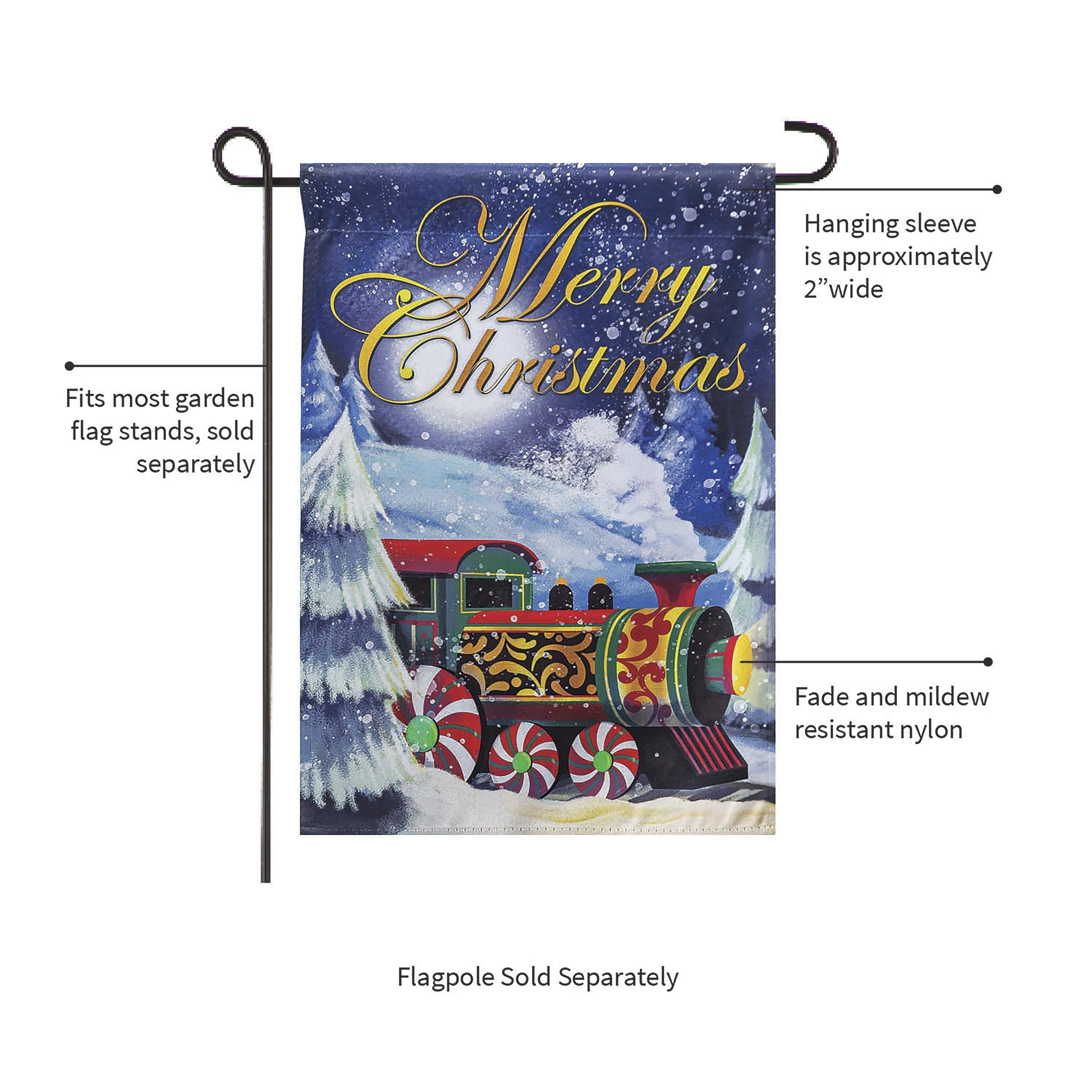 Home for the Holiday Train Garden Suede Flag - Sports Collectibles, Sports Memorabilia, Sports Fan Shop, Sports Gifts
