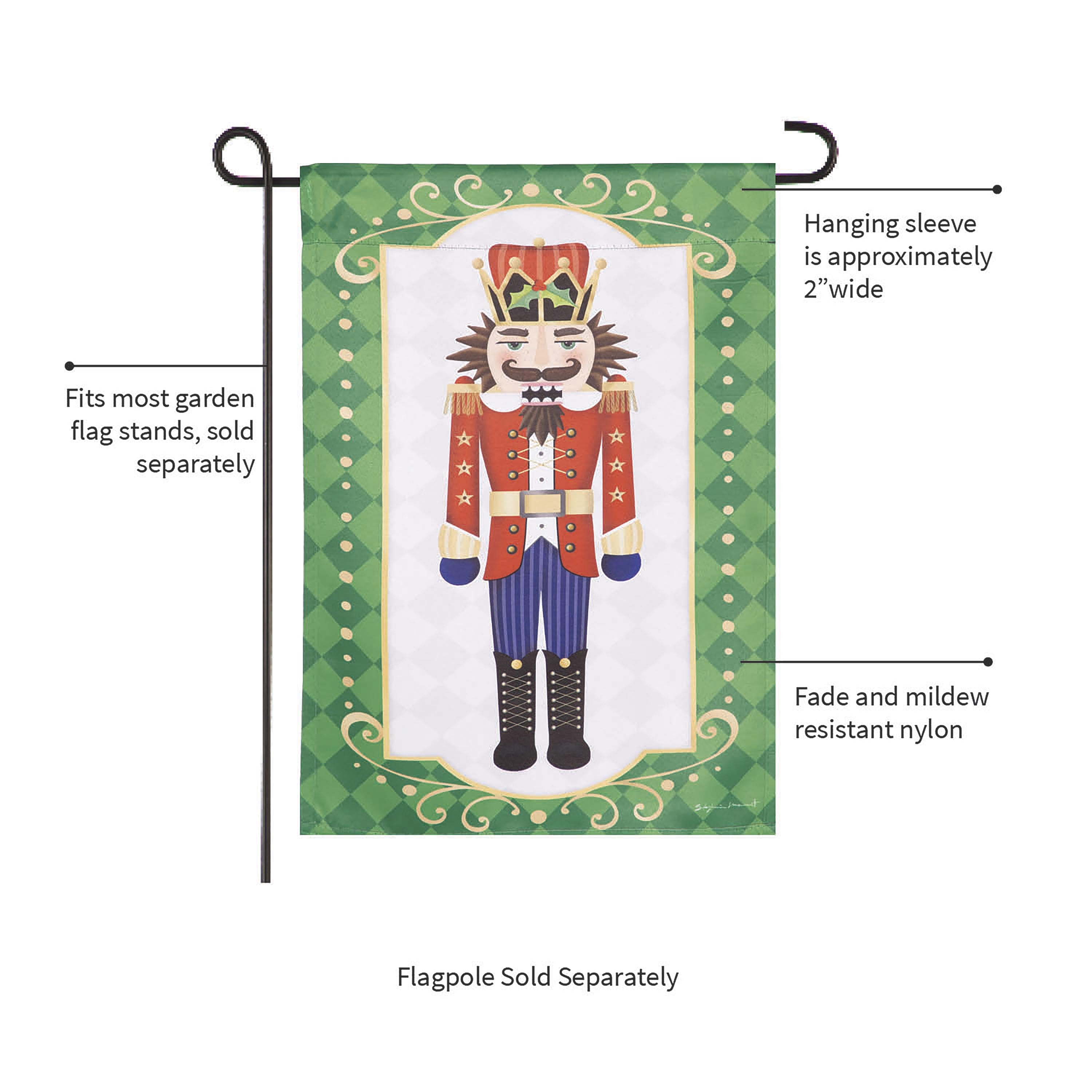 Trio Nutcracker Reversible Suede Garden Flag - Sports Collectibles, Sports Memorabilia, Sports Fan Shop, Sports Gifts