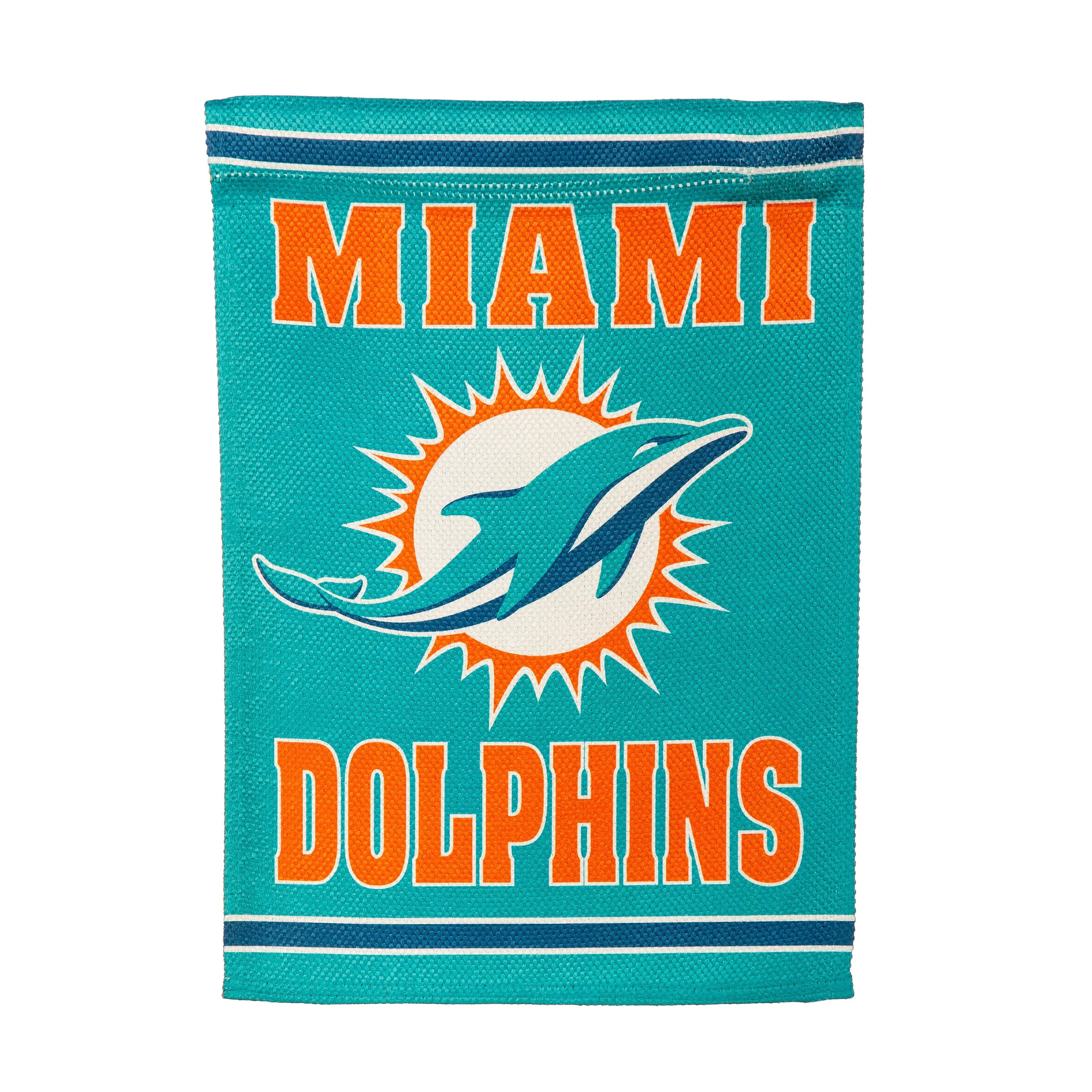 Embossed Suede Flag, GDN Size, Miami Dolphins - Sports Gifts, Sports Memorabilia, Sports Collectibles, Fan Shop