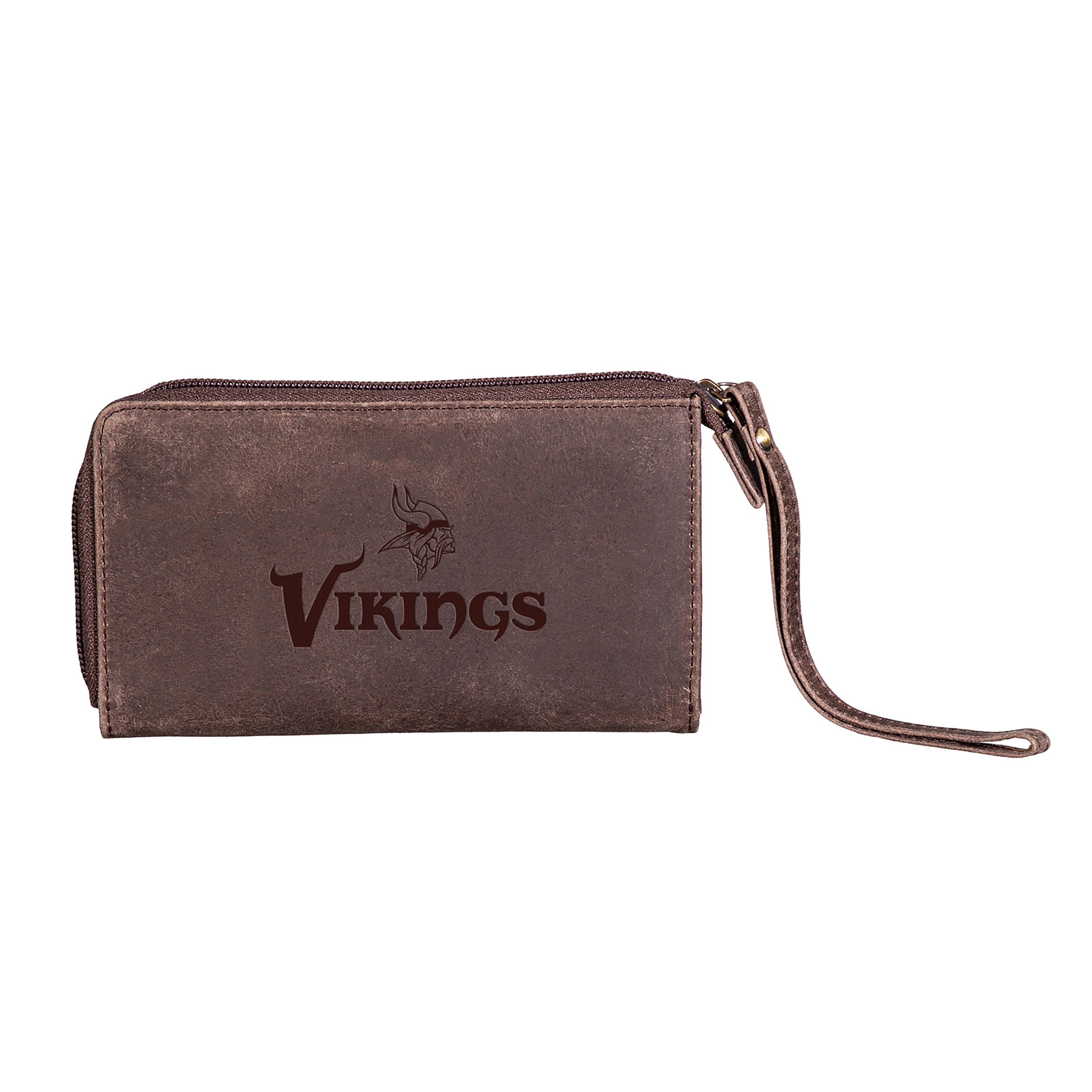 Wristlet Wallet, Brown, Minnesota Vikings - Sports Collectibles, Sports Memorabilia, Sports Fan Shop, Sports Gifts