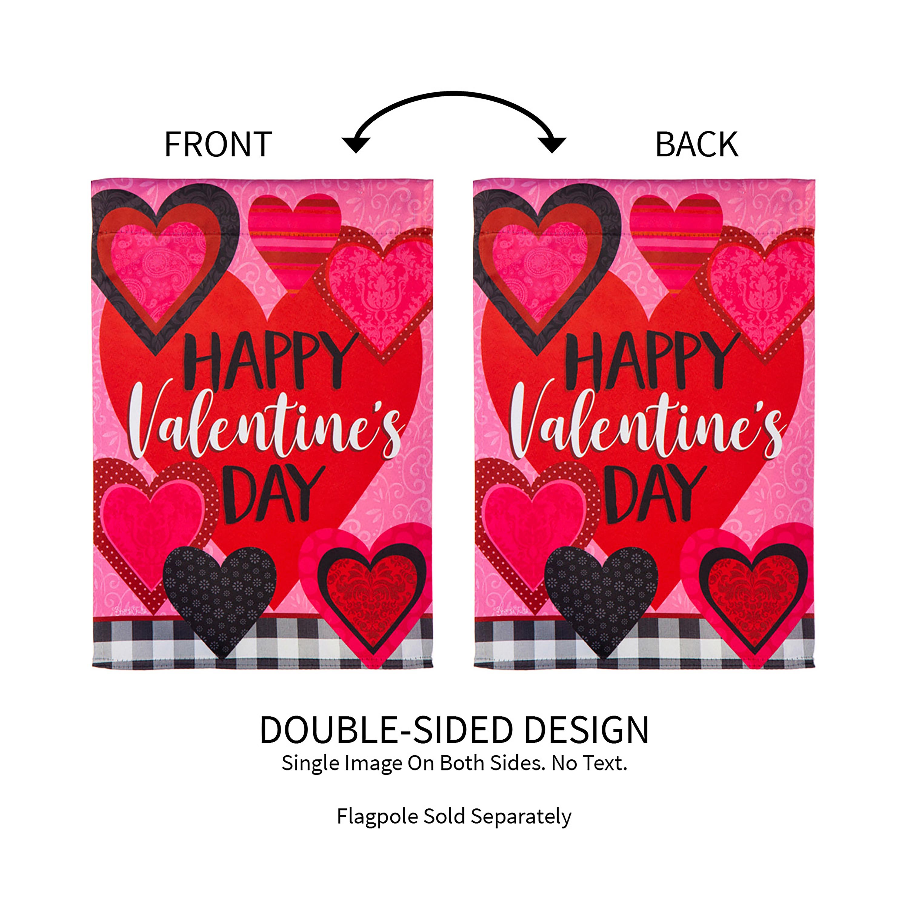 Patterned Valentine's Hearts Garden Suede Flag - Sports Collectibles, Sports Memorabilia, Sports Fan Shop, Sports Gifts