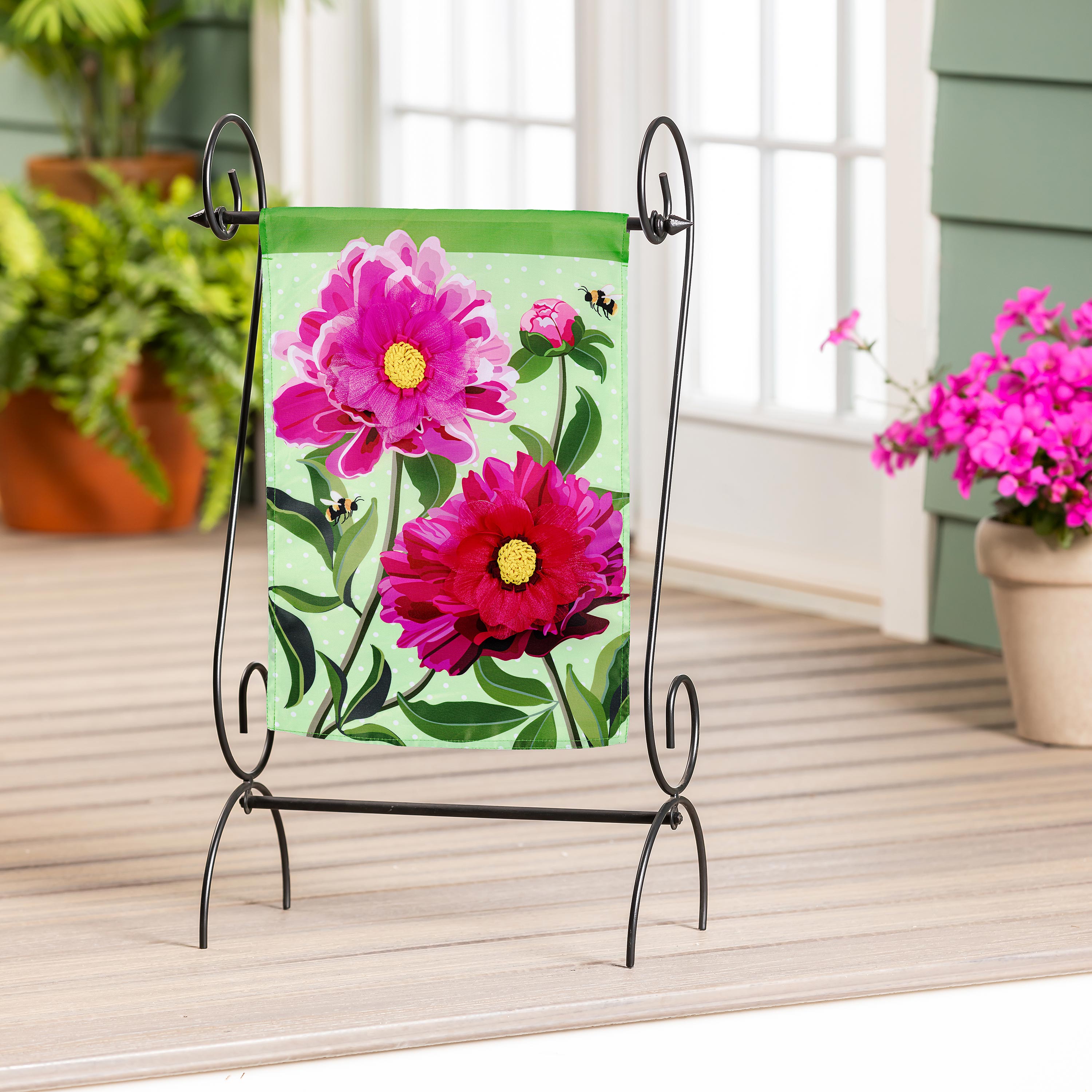 Peony Garden Applique Garden Flag - Sports Collectibles, Sports Memorabilia, Sports Fan Shop, Sports Gifts