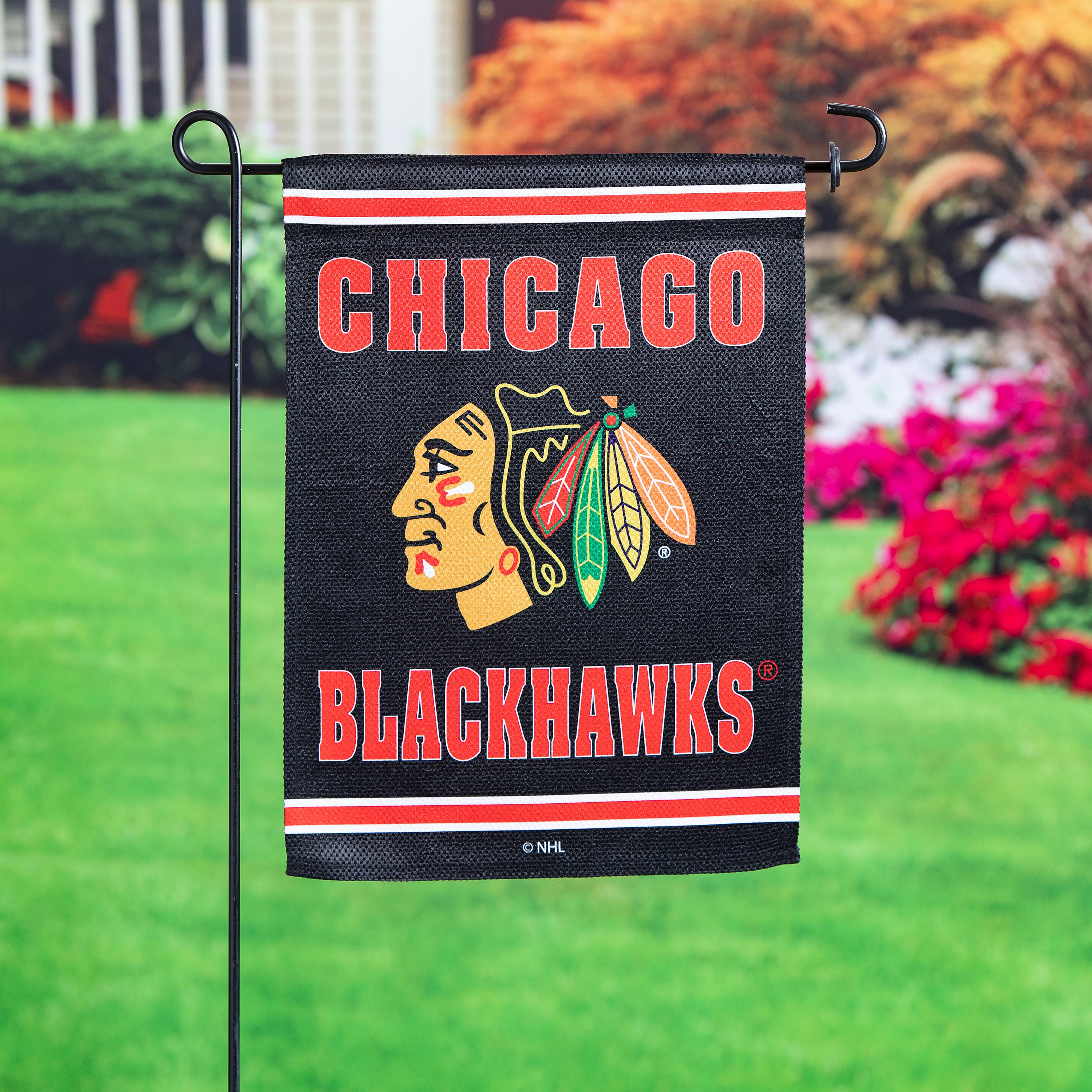 Embossed Suede Flag, GDN Size, Chicago Blackhawks - Sports Collectibles, Sports Memorabilia, Sports Fan Shop, Sports Gifts