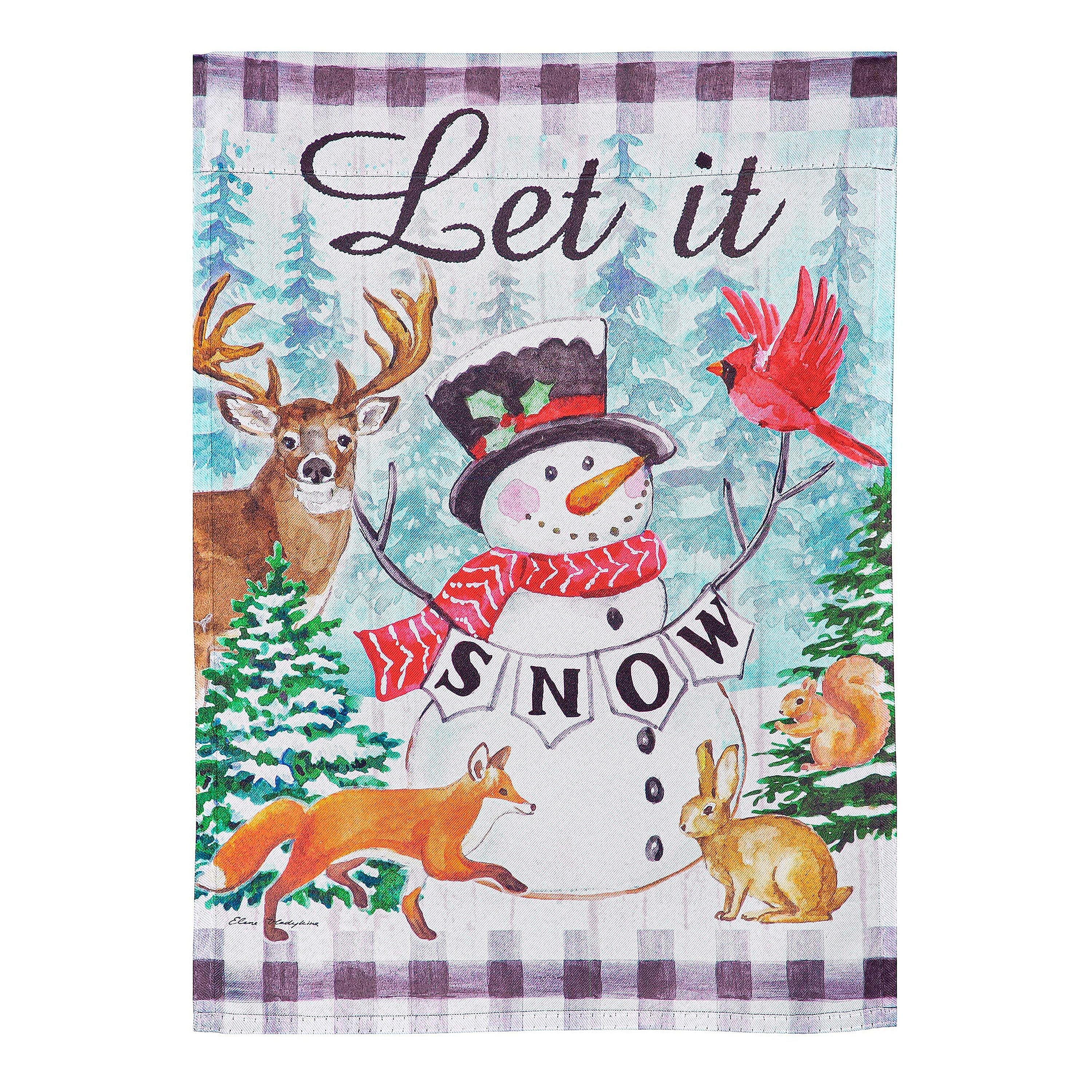 Let it Snow Snowman and Woodlands Suede House Flag - Sports Collectibles, Sports Memorabilia, Sports Fan Shop, Sports Gifts