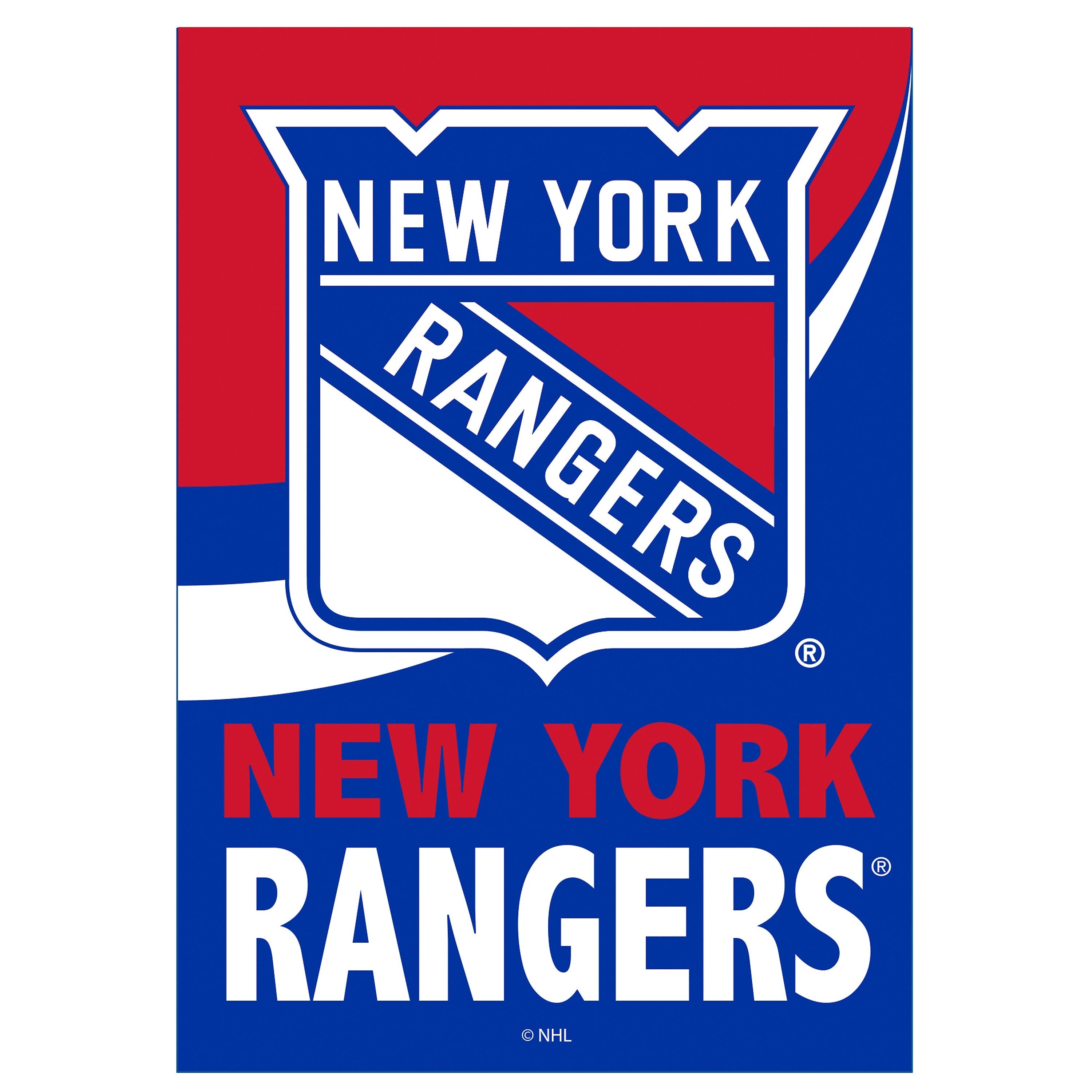 New York Rangers Burlap Flag House Size - Sports Collectibles, Sports Memorabilia, Sports Fan Shop, Sports Gifts
