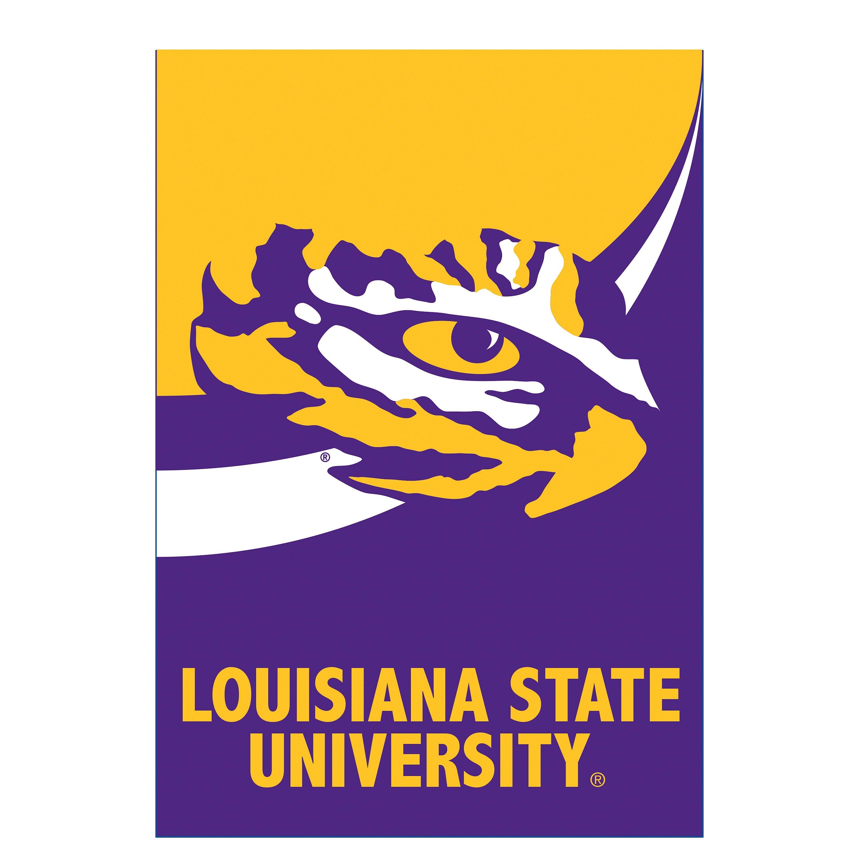 Louisiana State University Burlap Flag GDN Size - Sports Collectibles, Sports Memorabilia, Sports Fan Shop, Sports Gifts