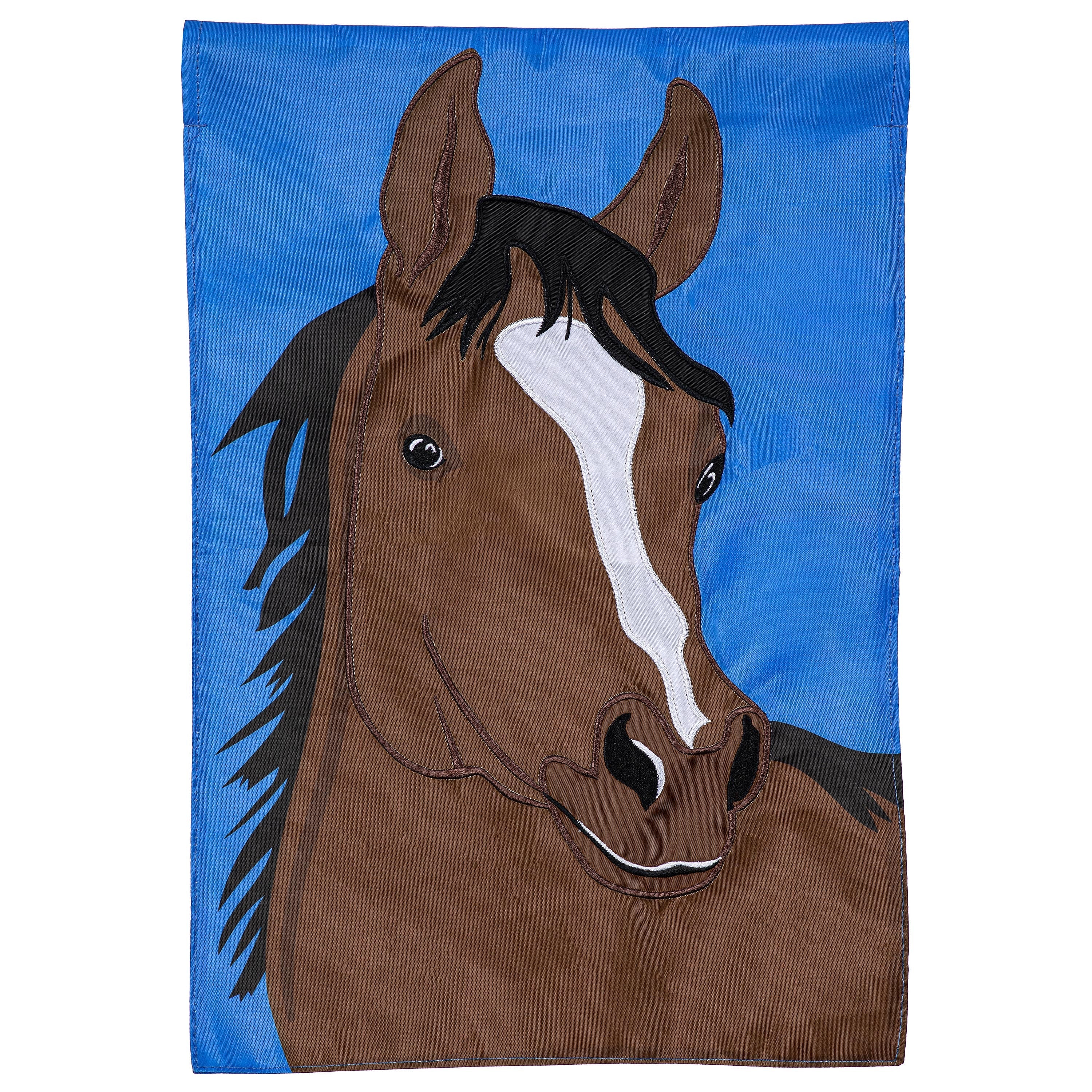 Single Horse Basic Applique Garden Flag - Sports Collectibles, Sports Memorabilia, Sports Fan Shop, Sports Gifts