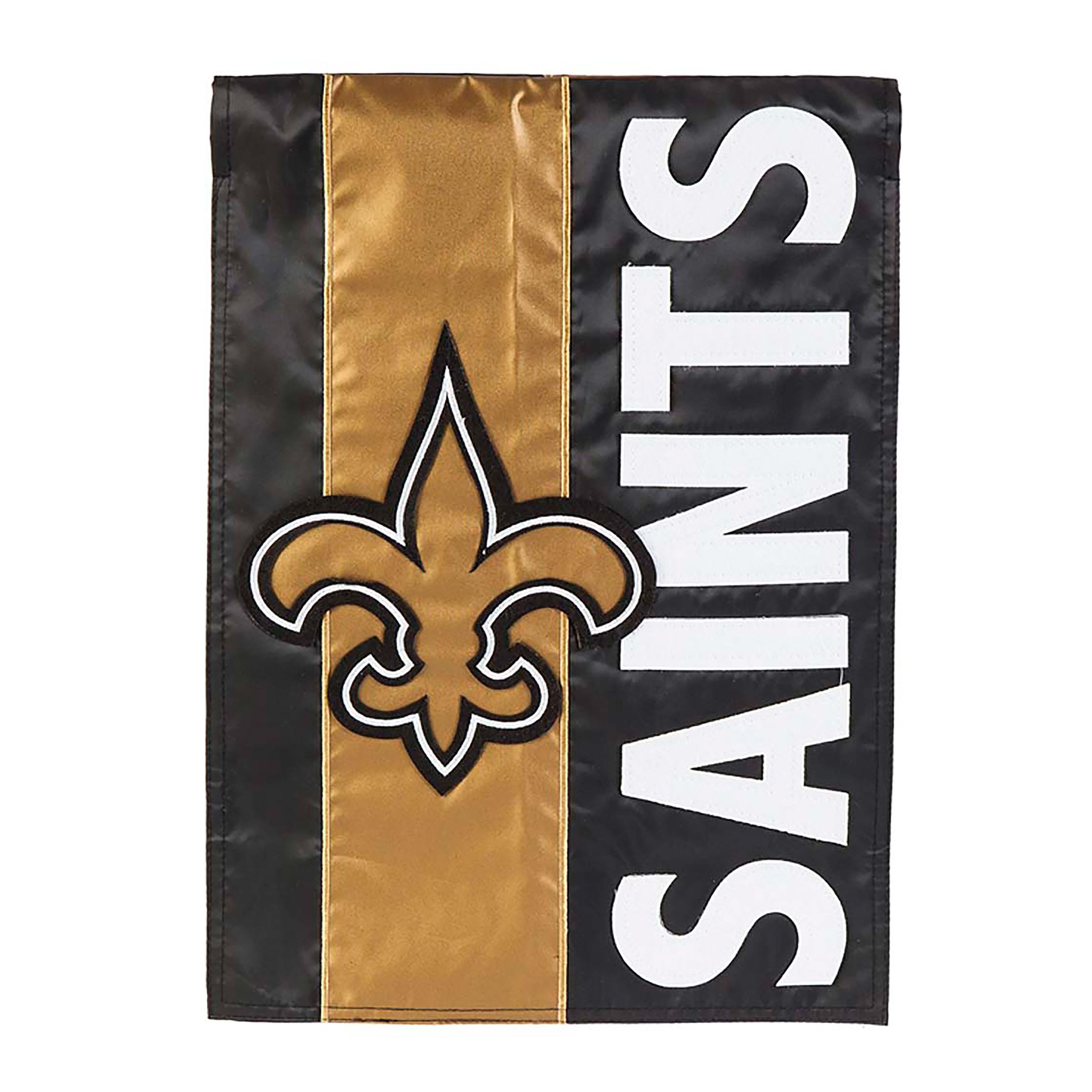 Double-Sided Embellished NFL Team Pride Applique House Flag, New Orleans Saints - Sports Collectibles, Sports Memorabilia, Sports Fan Shop, Sports Gifts