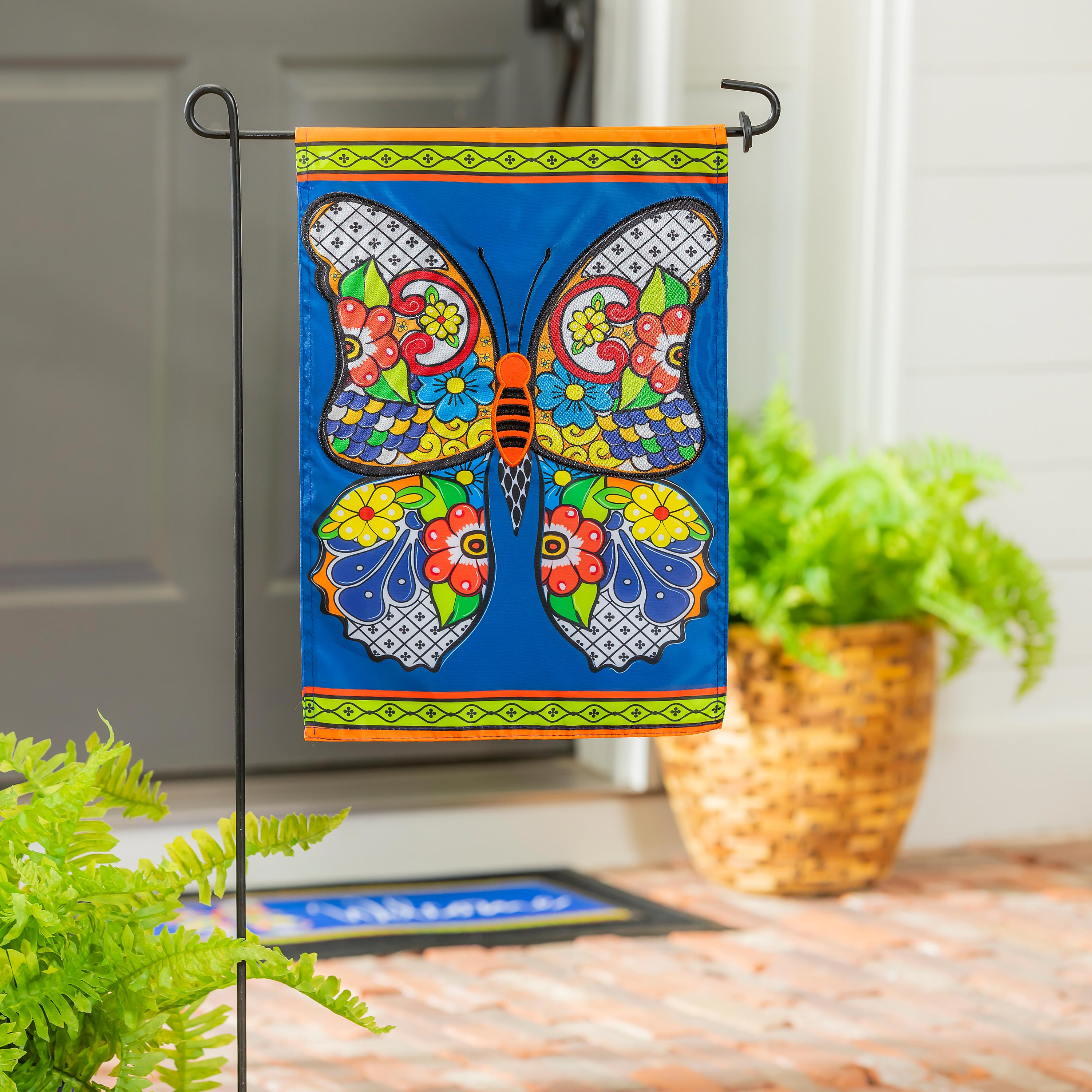 Talavera Butterfly Applique Garden Flag - Sports Collectibles, Sports Memorabilia, Sports Fan Shop, Sports Gifts