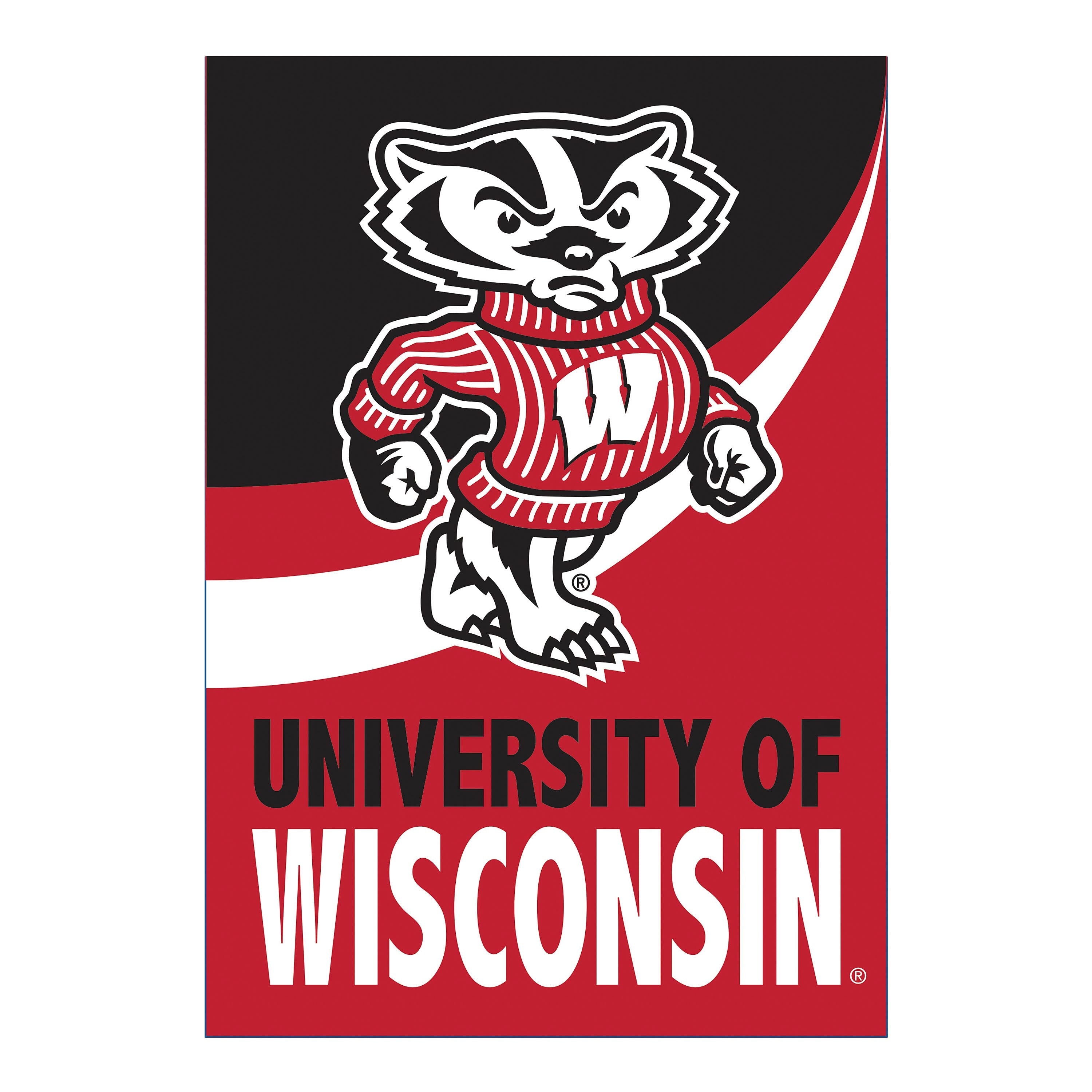 University of Wisconsin-Madison Burlap Flag House Size - Sports Collectibles, Sports Memorabilia, Sports Fan Shop, Sports Gifts