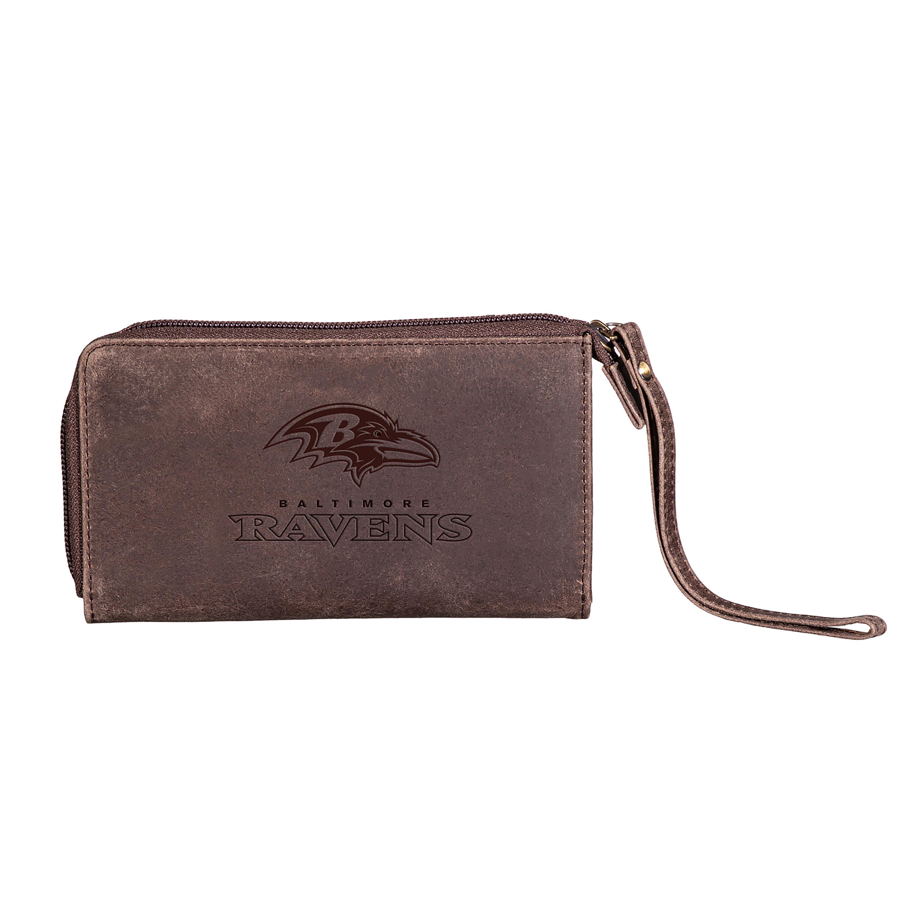 Wristlet Wallet, Brown, Baltimore Ravens - Sports Collectibles, Sports Memorabilia, Sports Fan Shop, Sports Gifts
