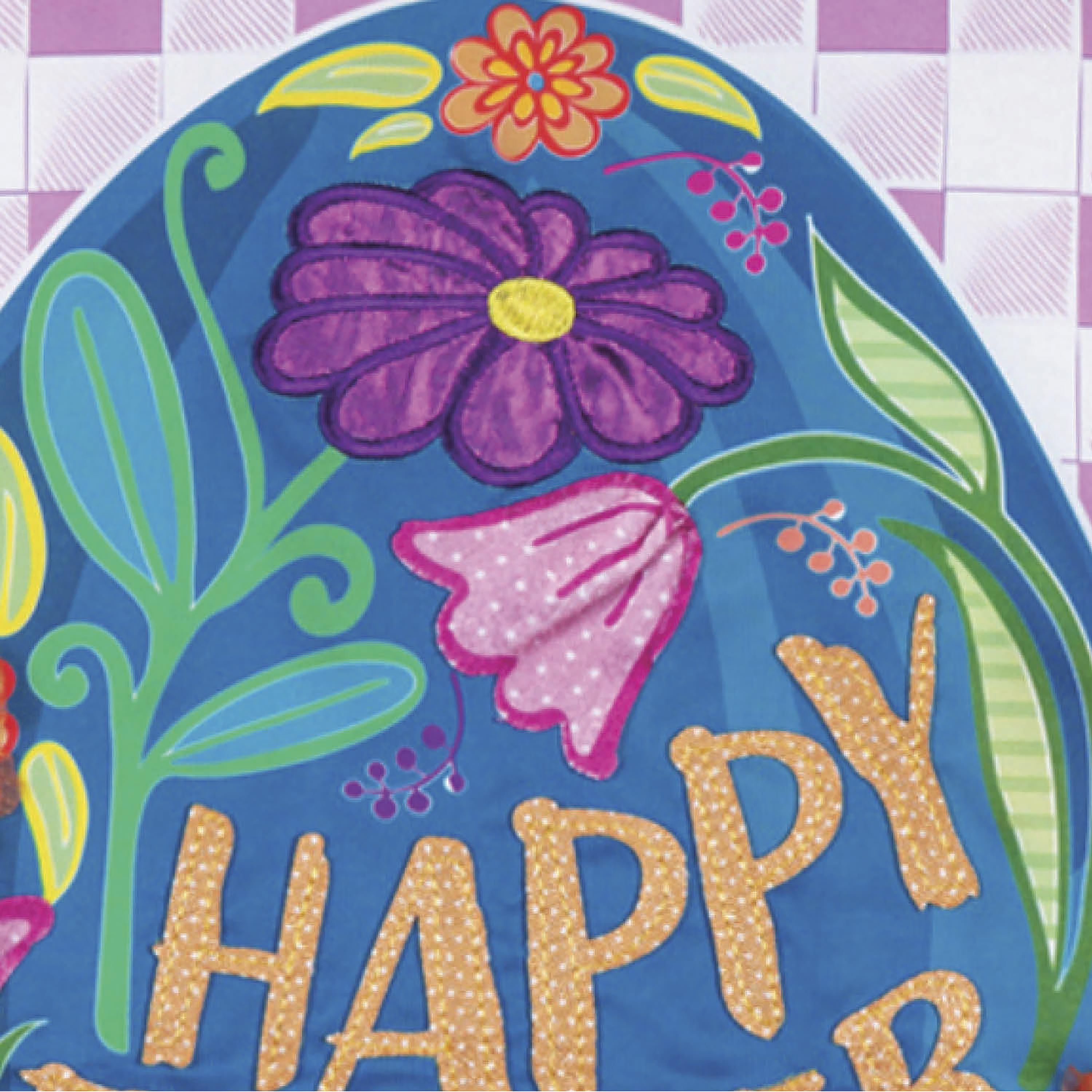 Happy Easter Egg Applique Garden Flag - Sports Collectibles, Sports Memorabilia, Sports Fan Shop, Sports Gifts