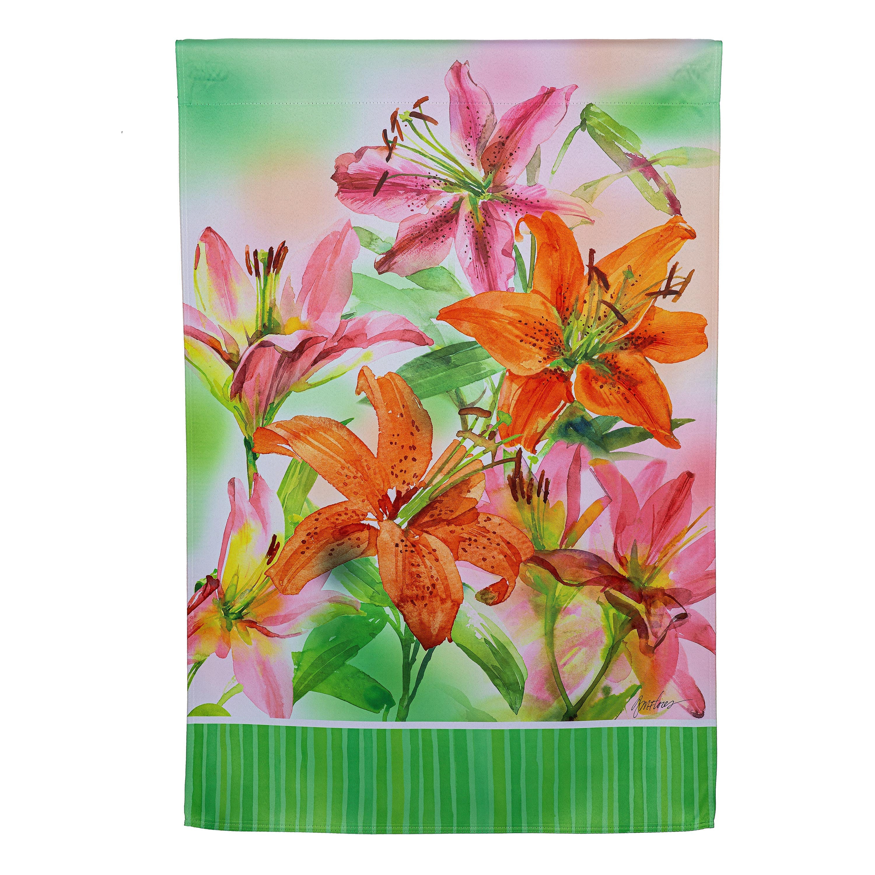 Lilies Suede House Flag - Sports Collectibles, Sports Memorabilia, Sports Fan Shop, Sports Gifts