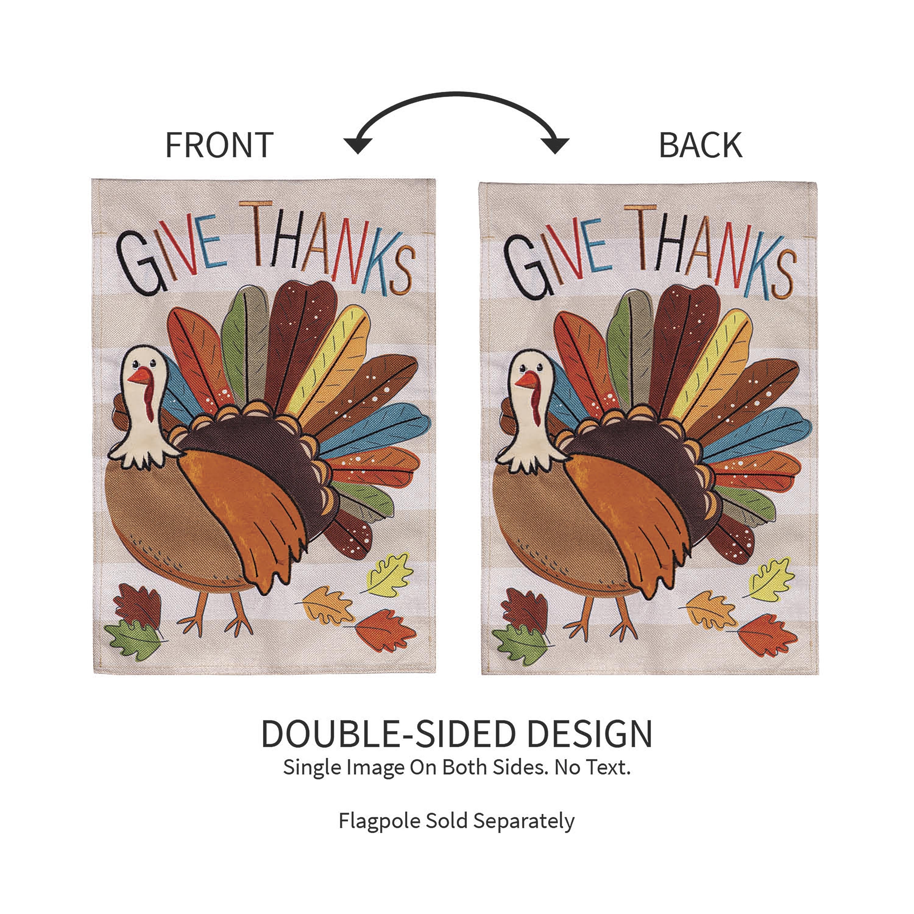 Tom Turkey Thanksgiving Burlap Garden Flag - Sports Collectibles, Sports Memorabilia, Sports Fan Shop, Sports Gifts