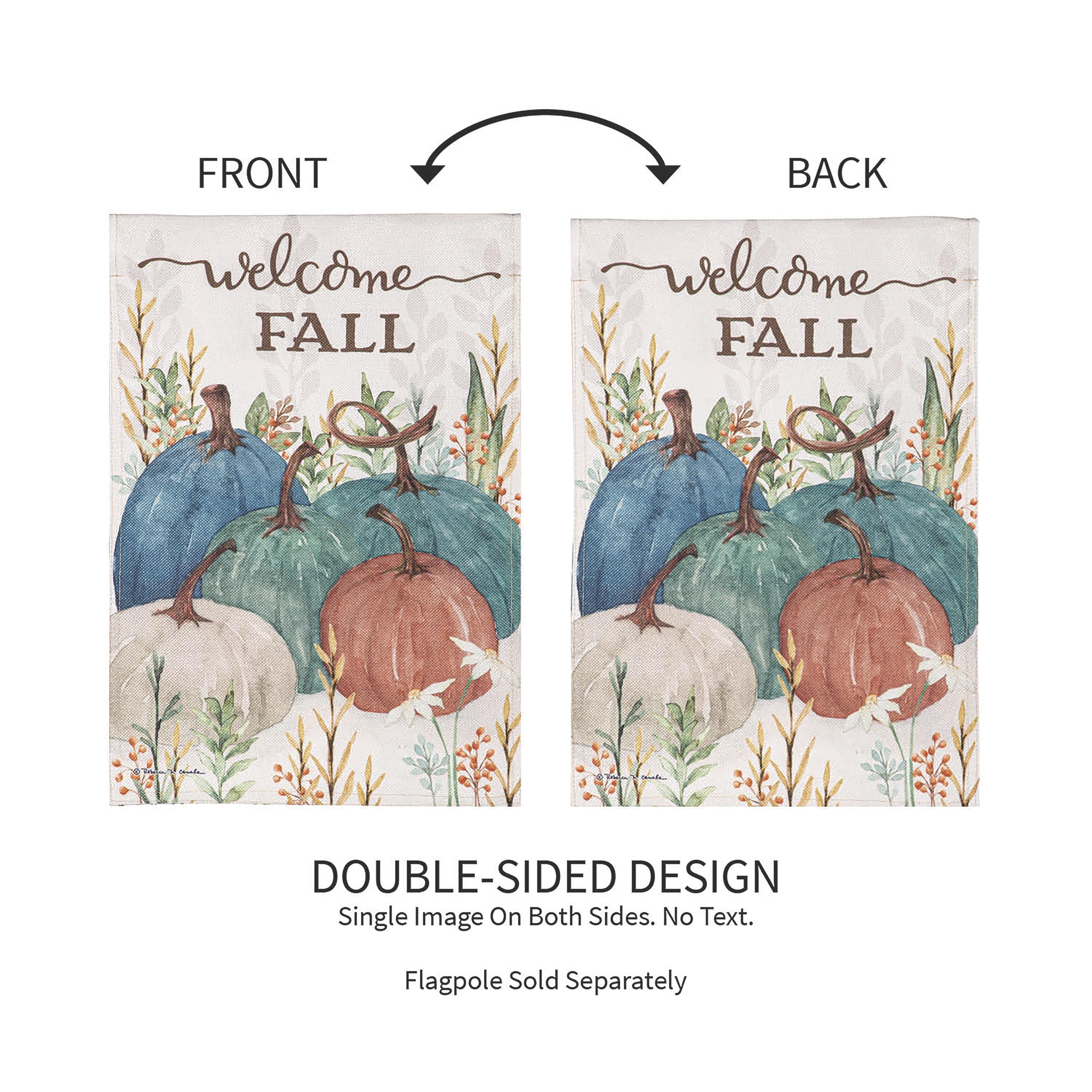 Welcome Fall Pumpkins Burlap Garden Flag - Sports Collectibles, Sports Memorabilia, Sports Fan Shop, Sports Gifts