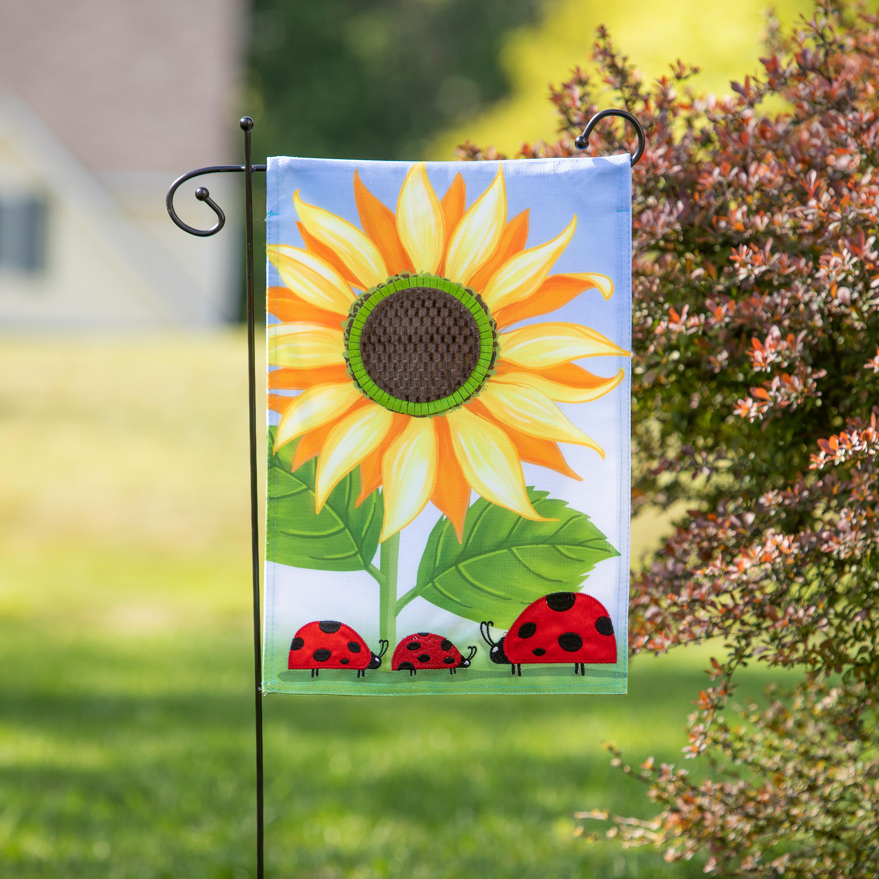 Sunflower & Ladybug Burlap Garden Flag - Sports Collectibles, Sports Memorabilia, Sports Fan Shop, Sports Gifts