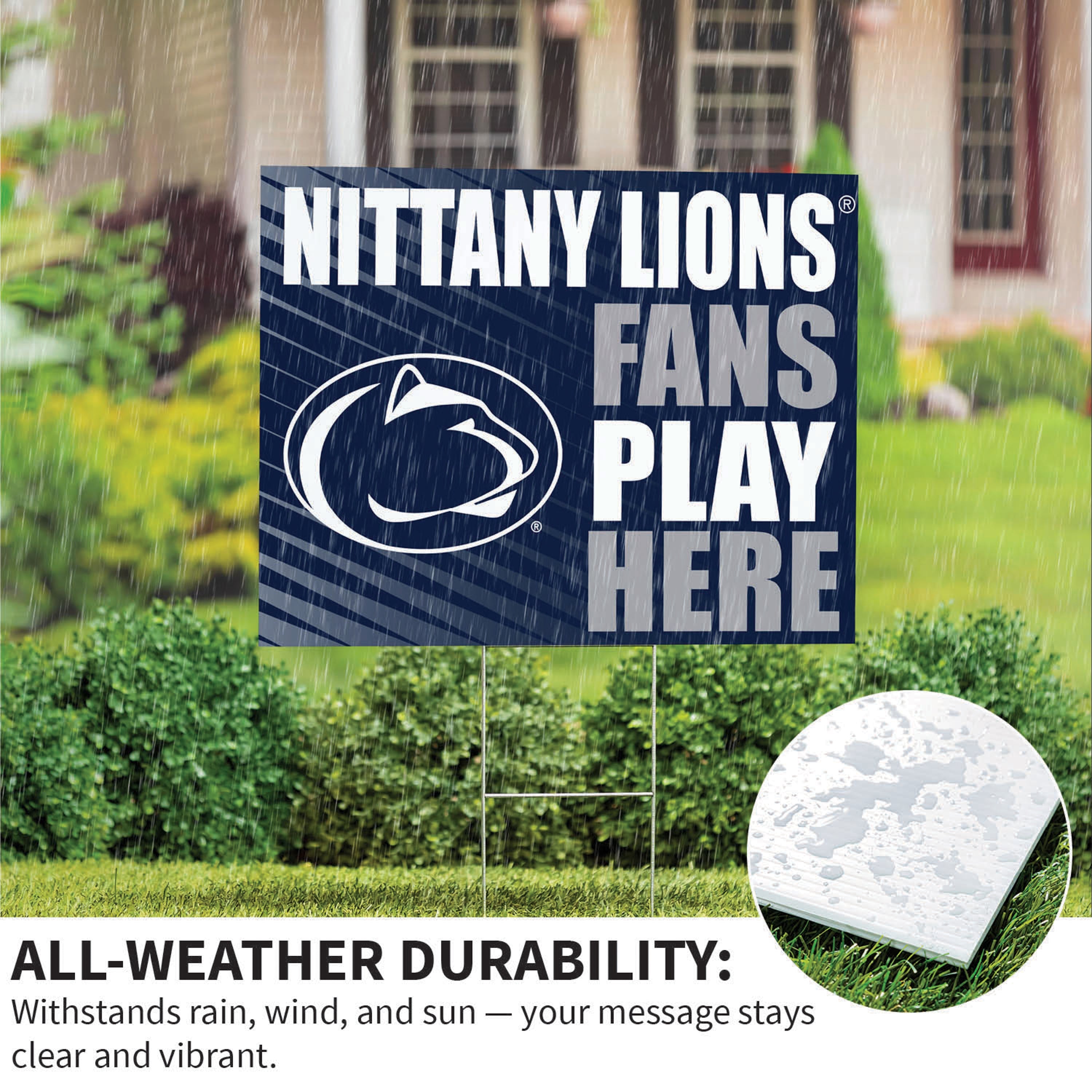 Penn State Coroplast Yard Sign "Fans Play Here" - Sports Collectibles, Sports Memorabilia, Sports Fan Shop, Sports Gifts