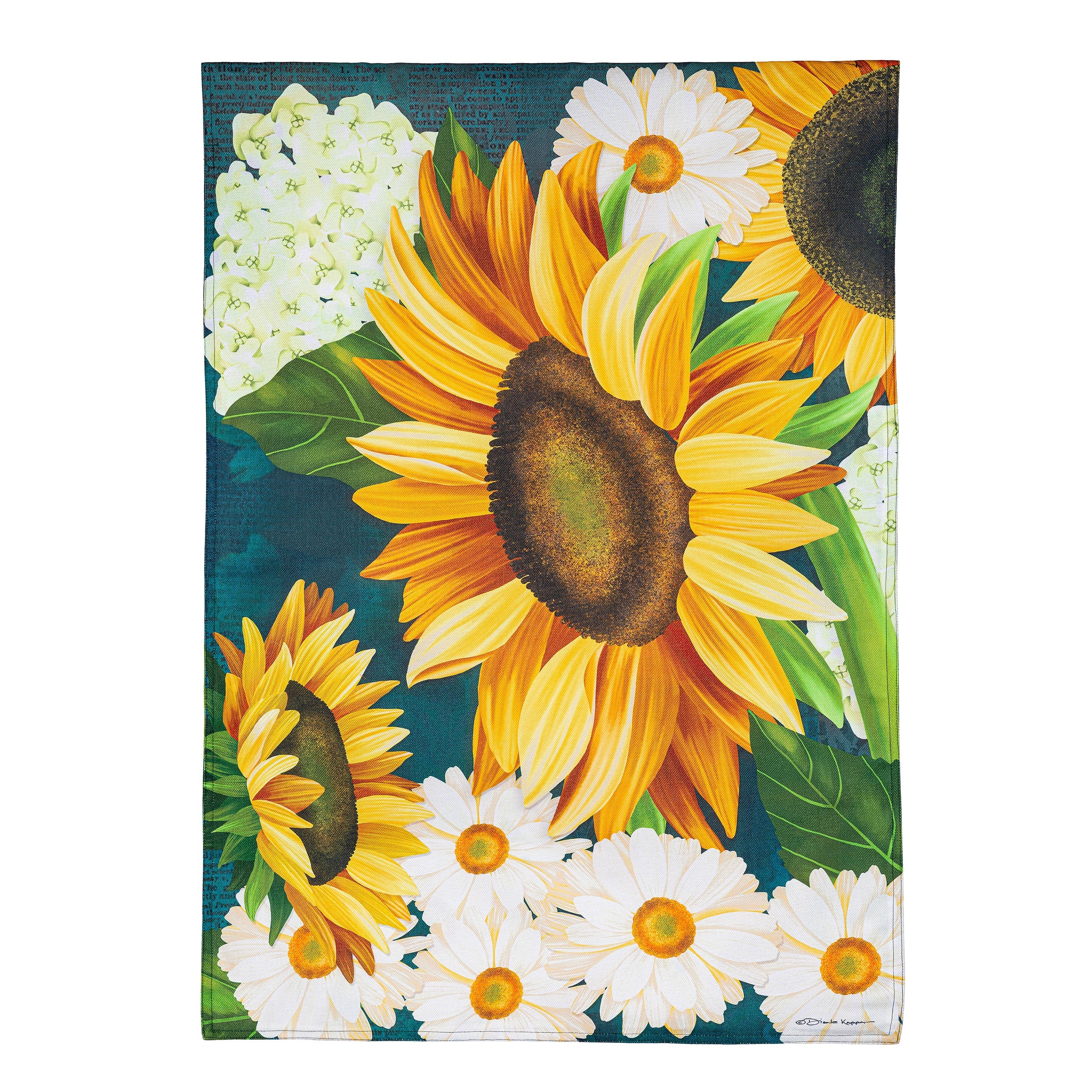 Sunflower Bloom Burlap House Flag - Sports Collectibles, Sports Memorabilia, Sports Fan Shop, Sports Gifts