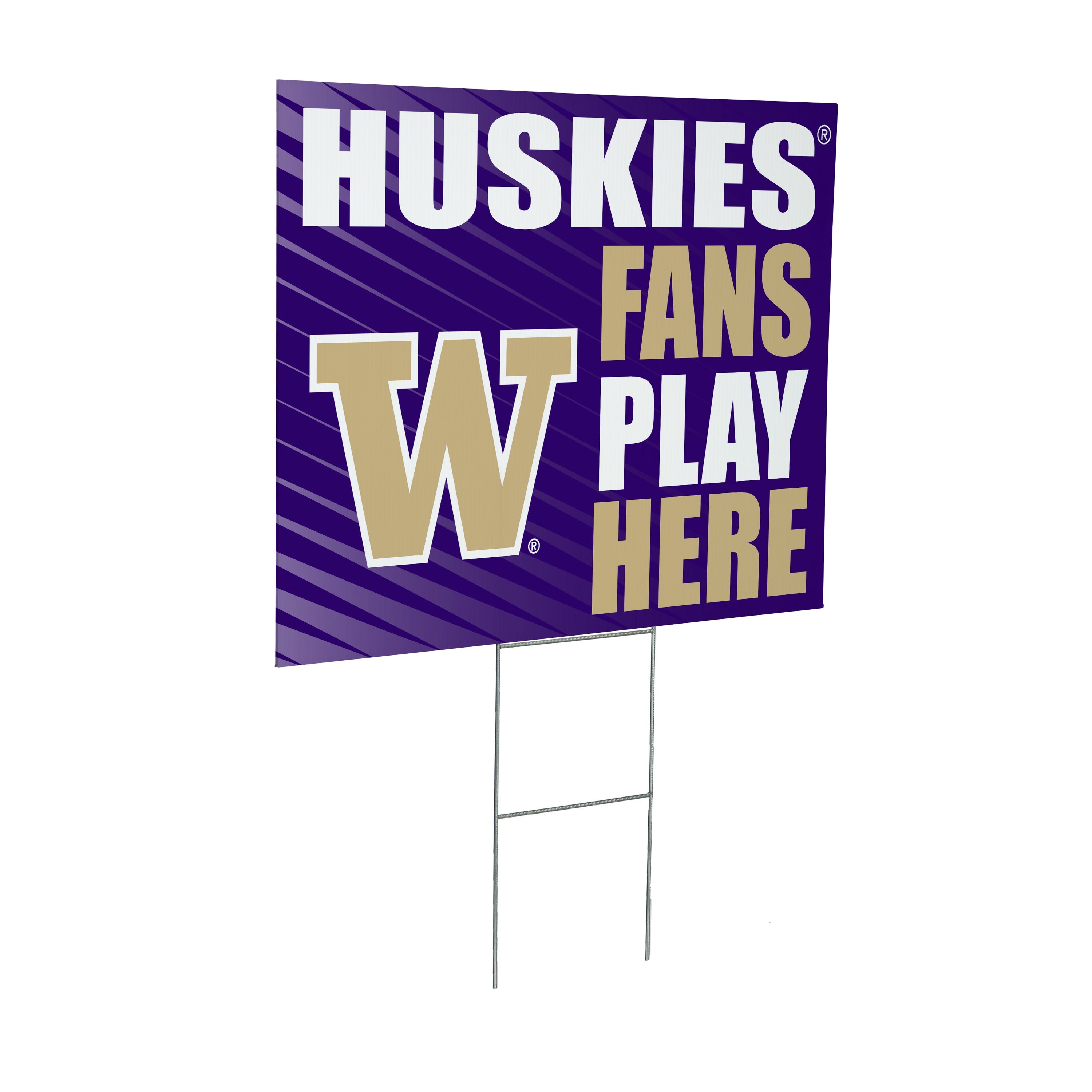 University of Washington Coroplast Yard Sign "Fans Play Here" - Sports Collectibles, Sports Memorabilia, Sports Fan Shop, Sports Gifts