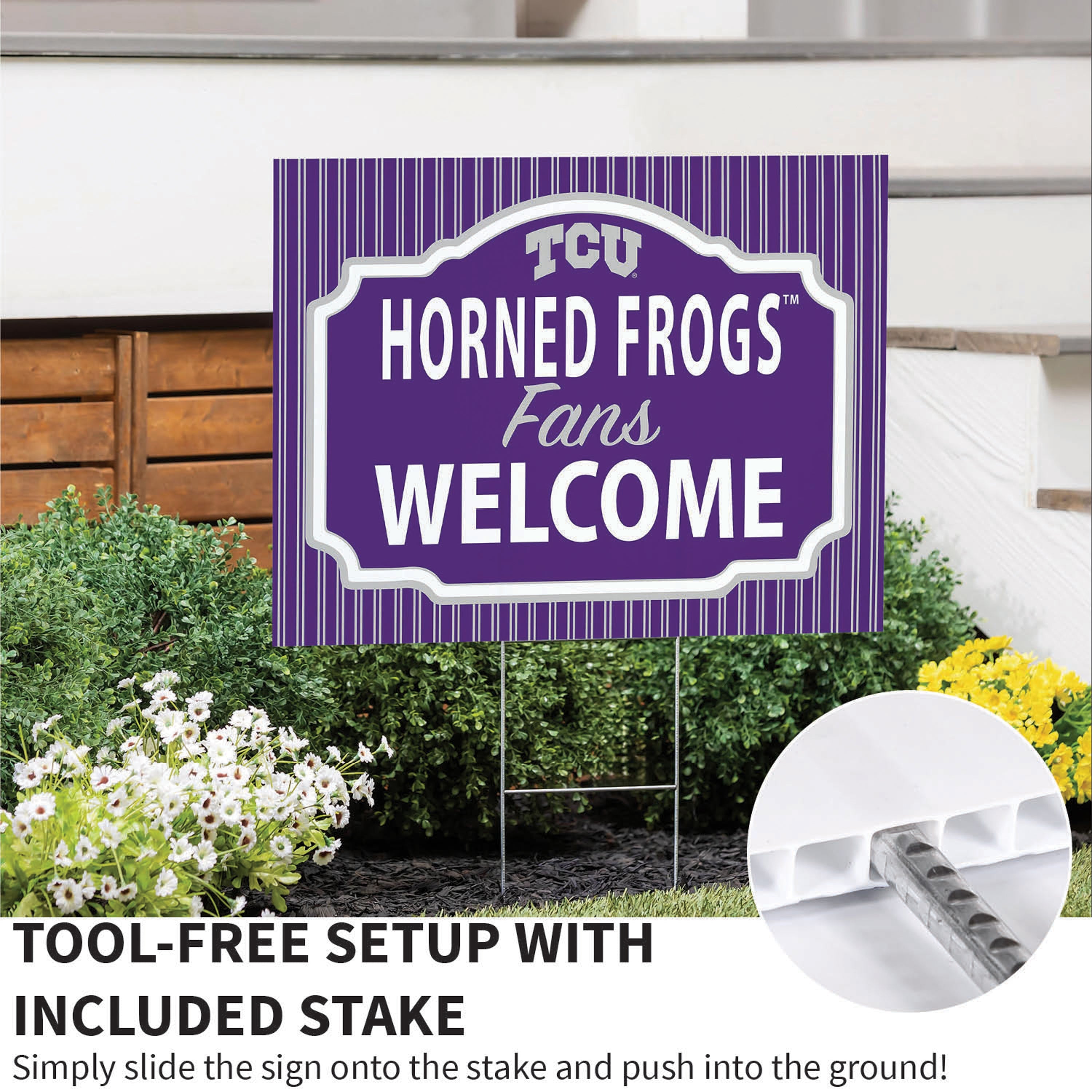 Texas Christian University Coroplast Yard Sign, "Fans Welcome"