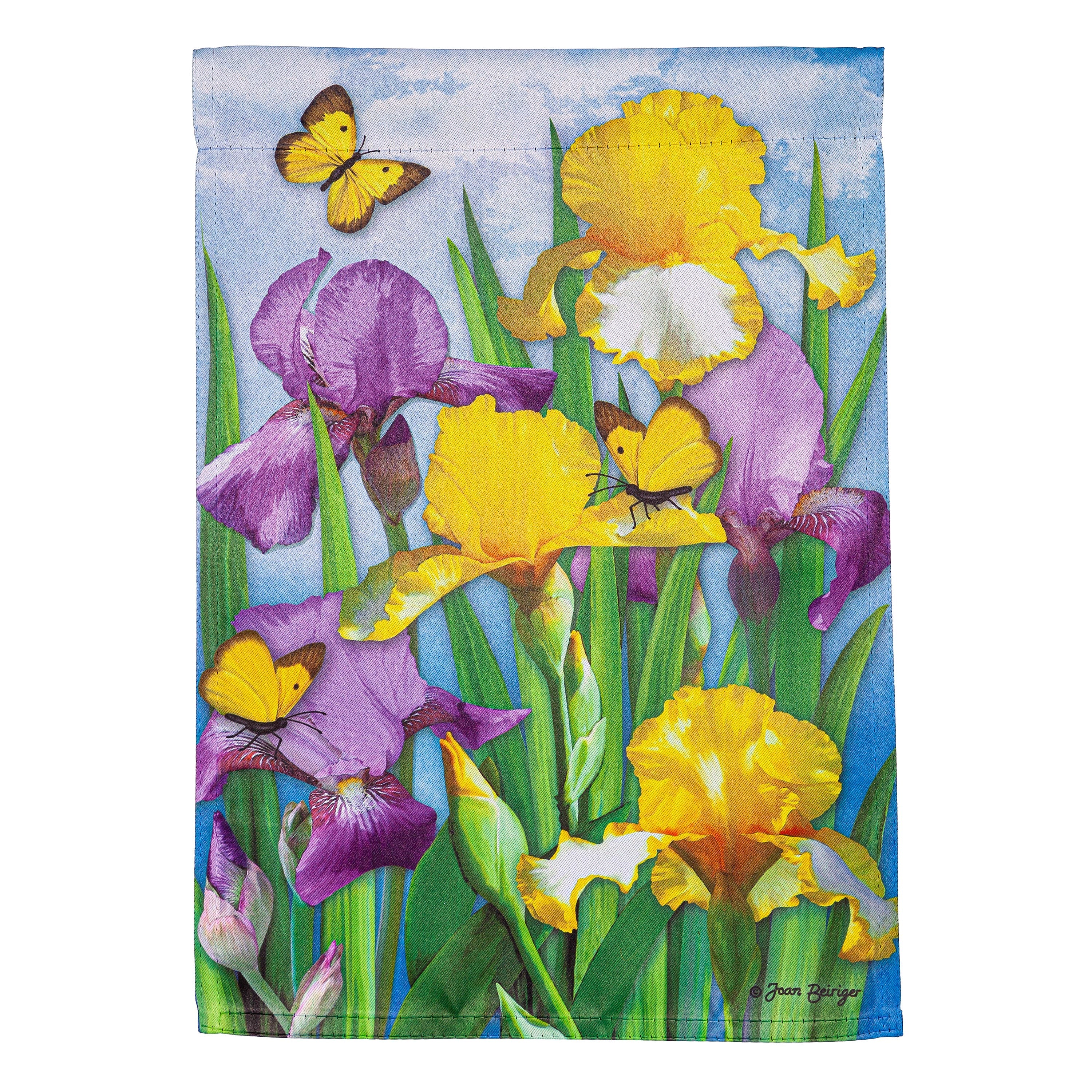 Irises in Spring Suede Garden Flag - Sports Collectibles, Sports Memorabilia, Sports Fan Shop, Sports Gifts