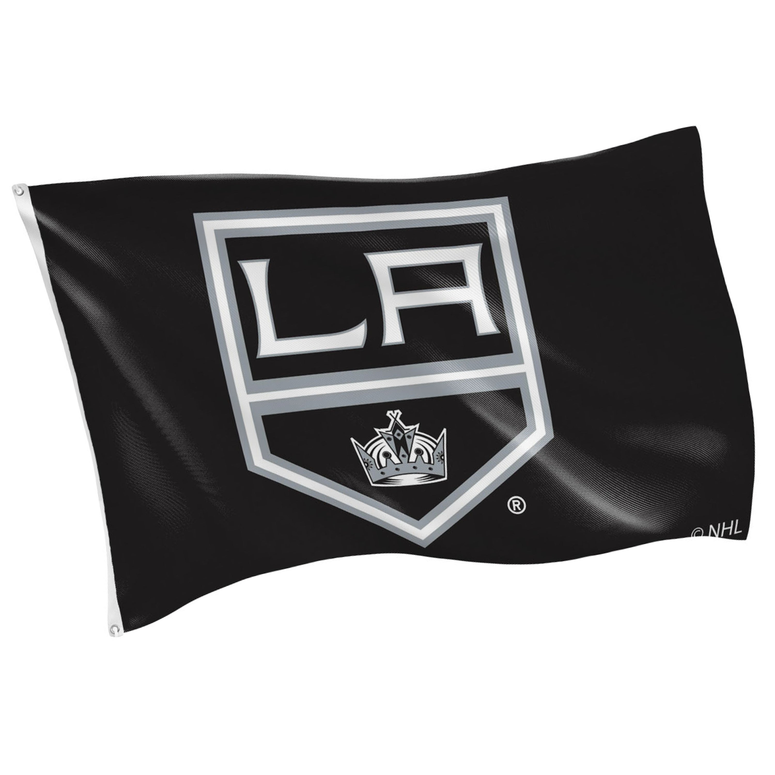 Los Angeles Kings Single Sided Flag w/ 2 Grommets, 3'x5' - Sports Gifts, Sports Memorabilia, Sports Collectibles, Fan Shop