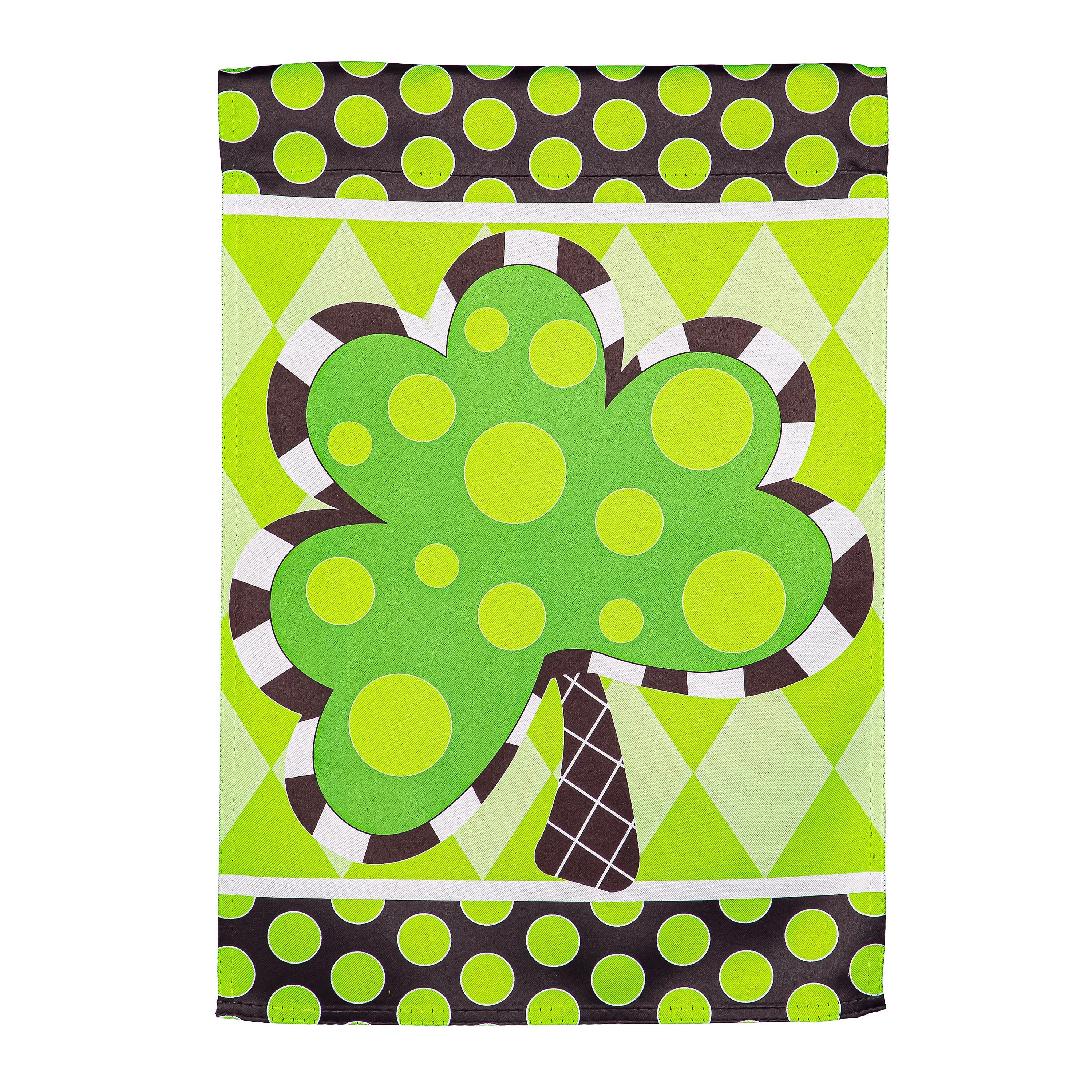 Patterned Shamrock Suede Garden Flag - Sports Gifts, Sports Memorabilia, Sports Collectibles, Fan Shop