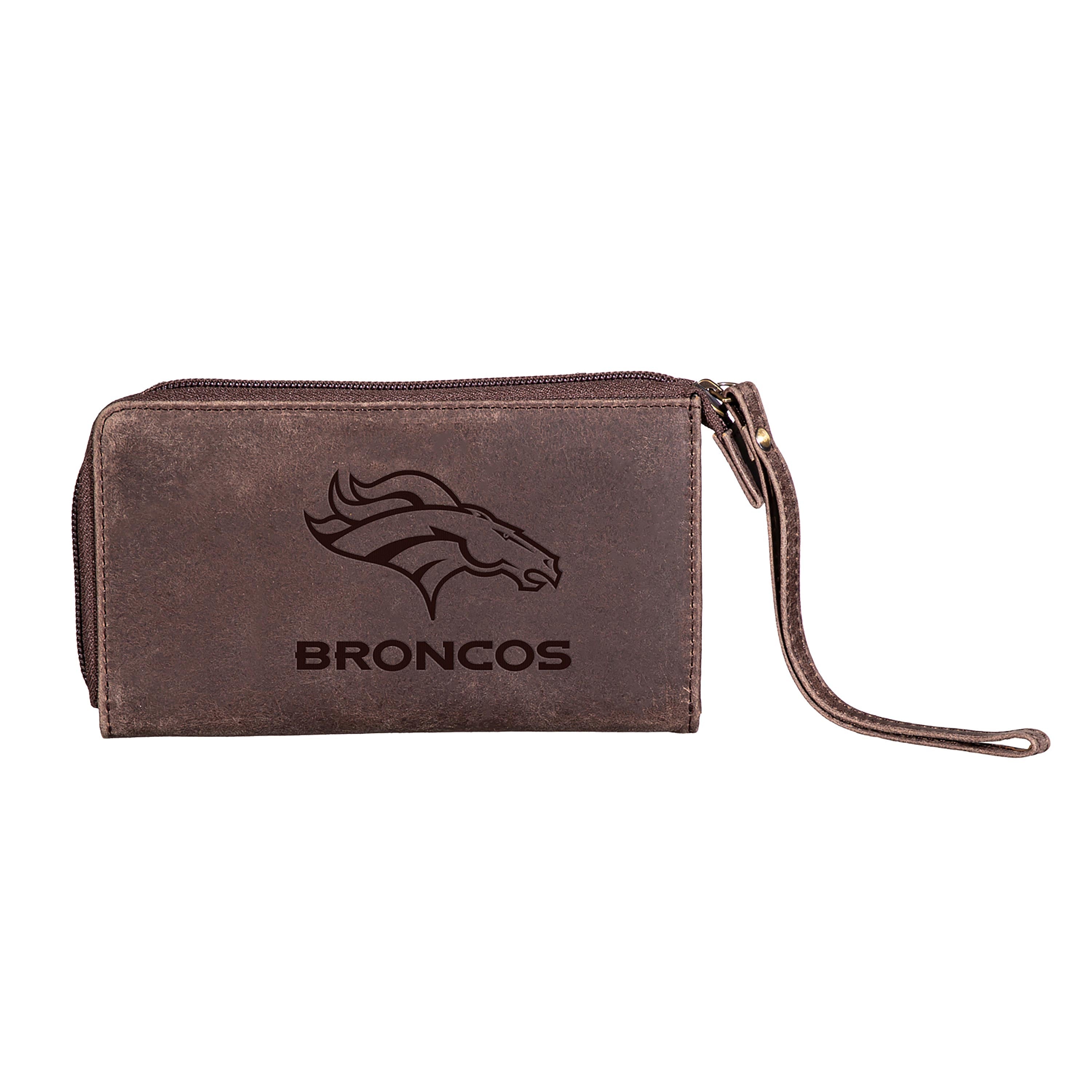 Wristlet Wallet, Brown, Denver Broncos - Sports Collectibles, Sports Memorabilia, Sports Fan Shop, Sports Gifts