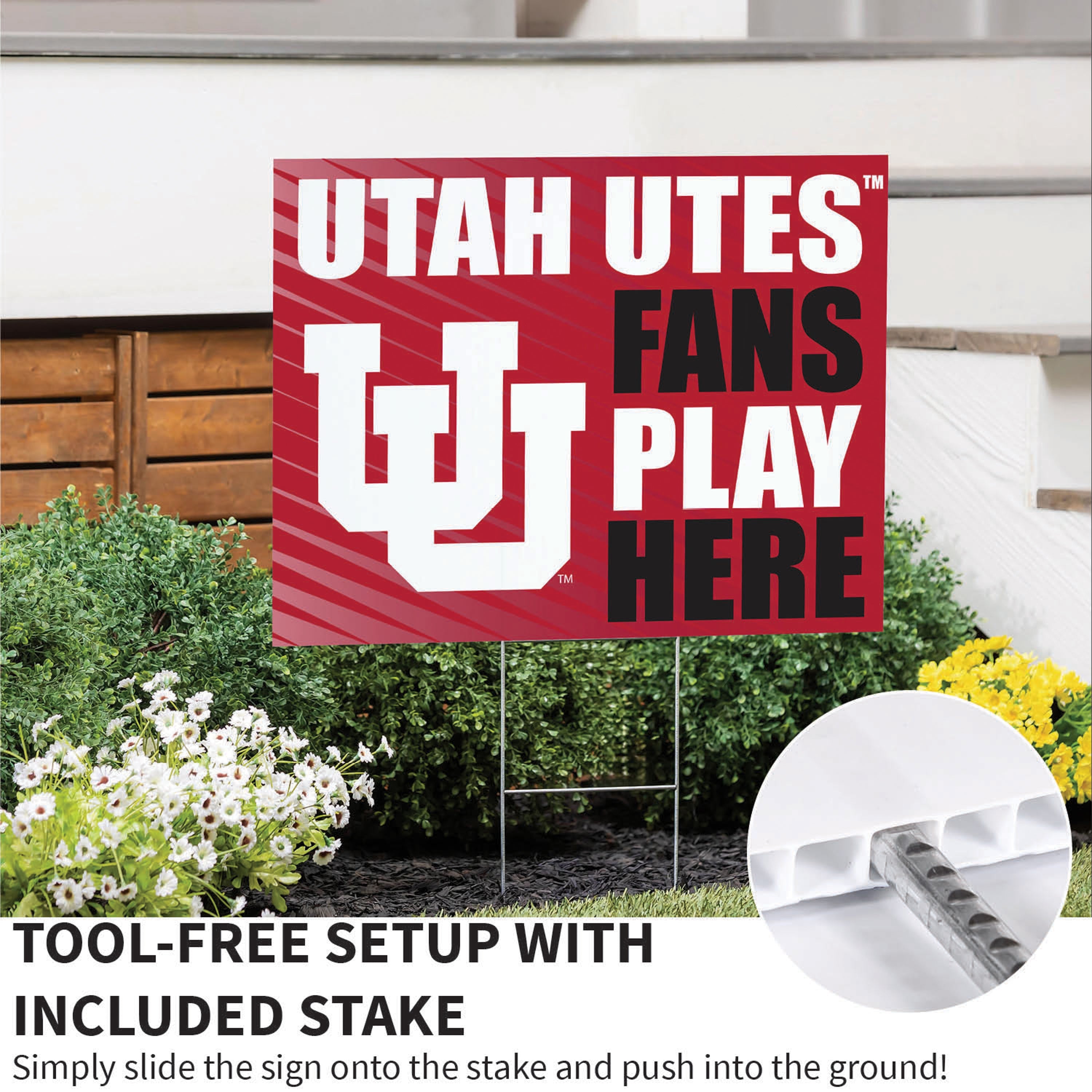 University of Utah Coroplast Yard Sign "Fans Play Here" - Sports Collectibles, Sports Memorabilia, Sports Fan Shop, Sports Gifts