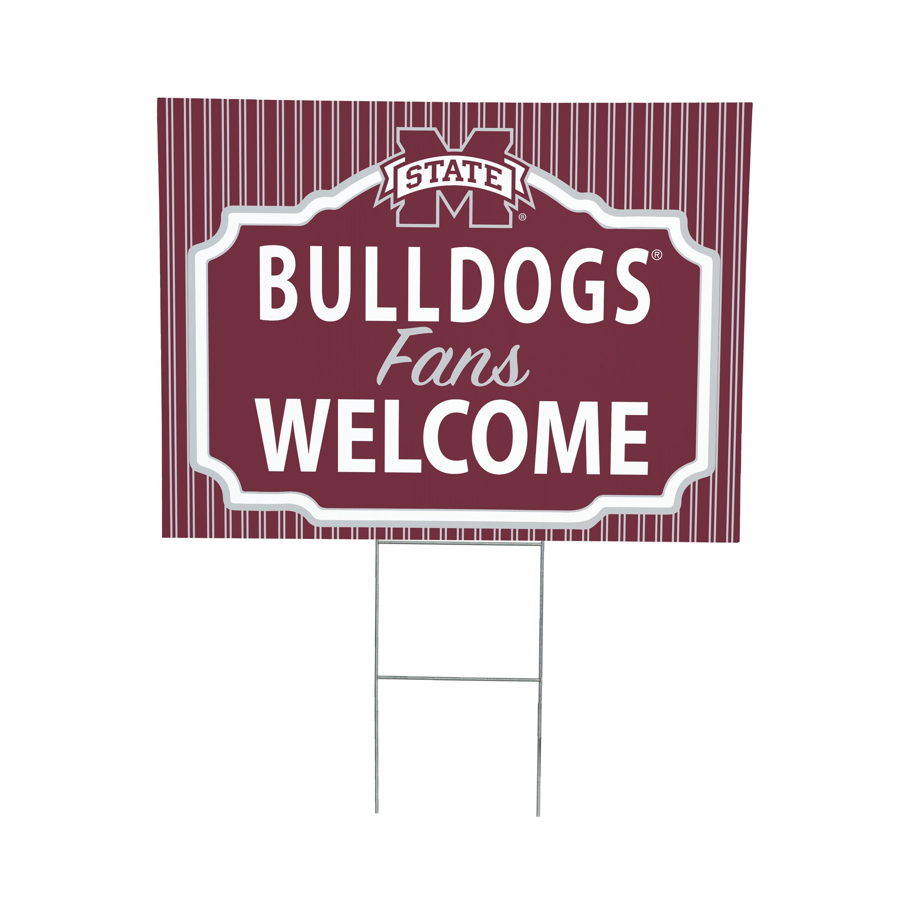 Mississippi State University Coroplast Yard Sign, "Fans Welcome" - Sports Collectibles, Sports Memorabilia, Sports Fan Shop, Sports Gifts