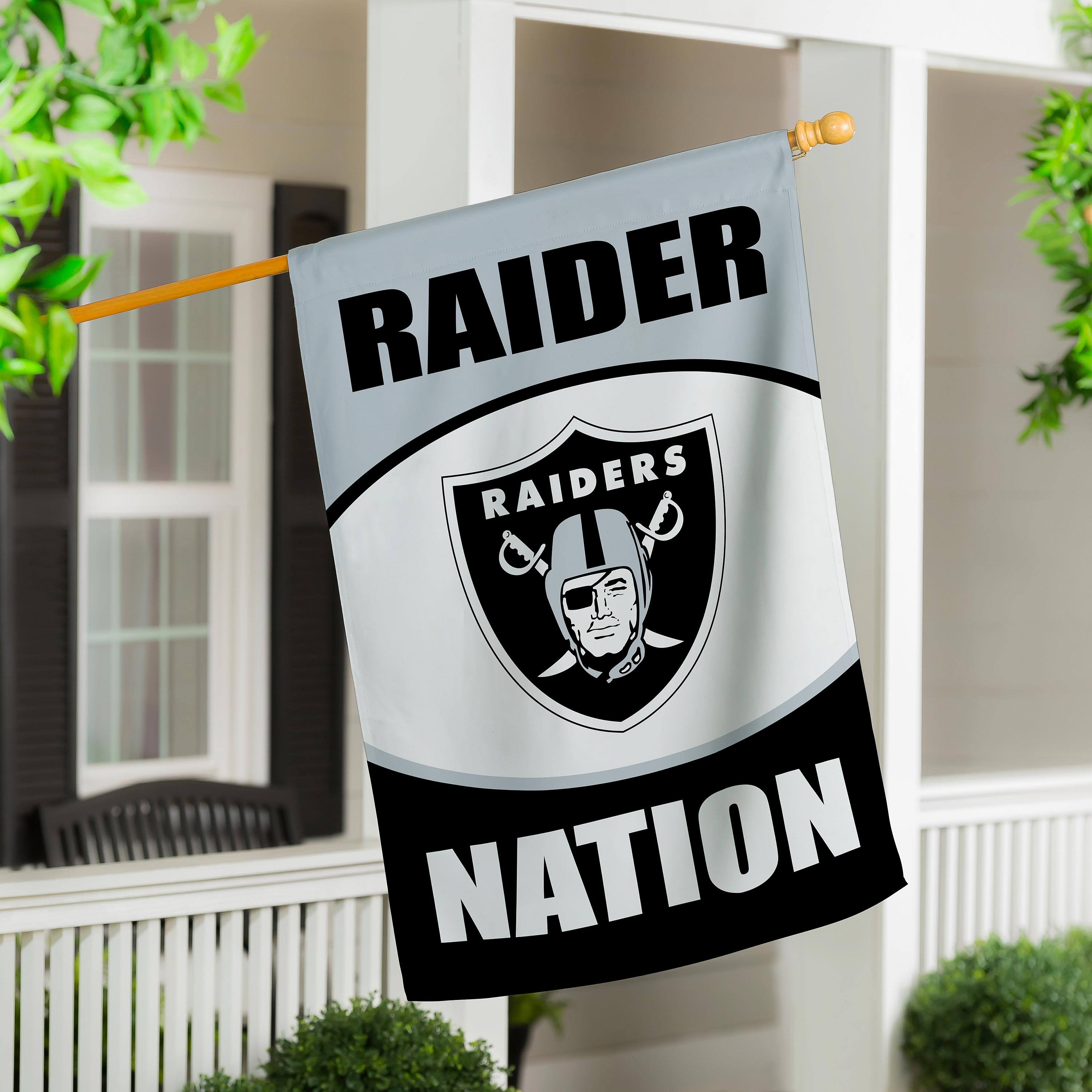 Las Vegas Raiders Suede Flag, House - Sports Collectibles, Sports Memorabilia, Sports Fan Shop, Sports Gifts