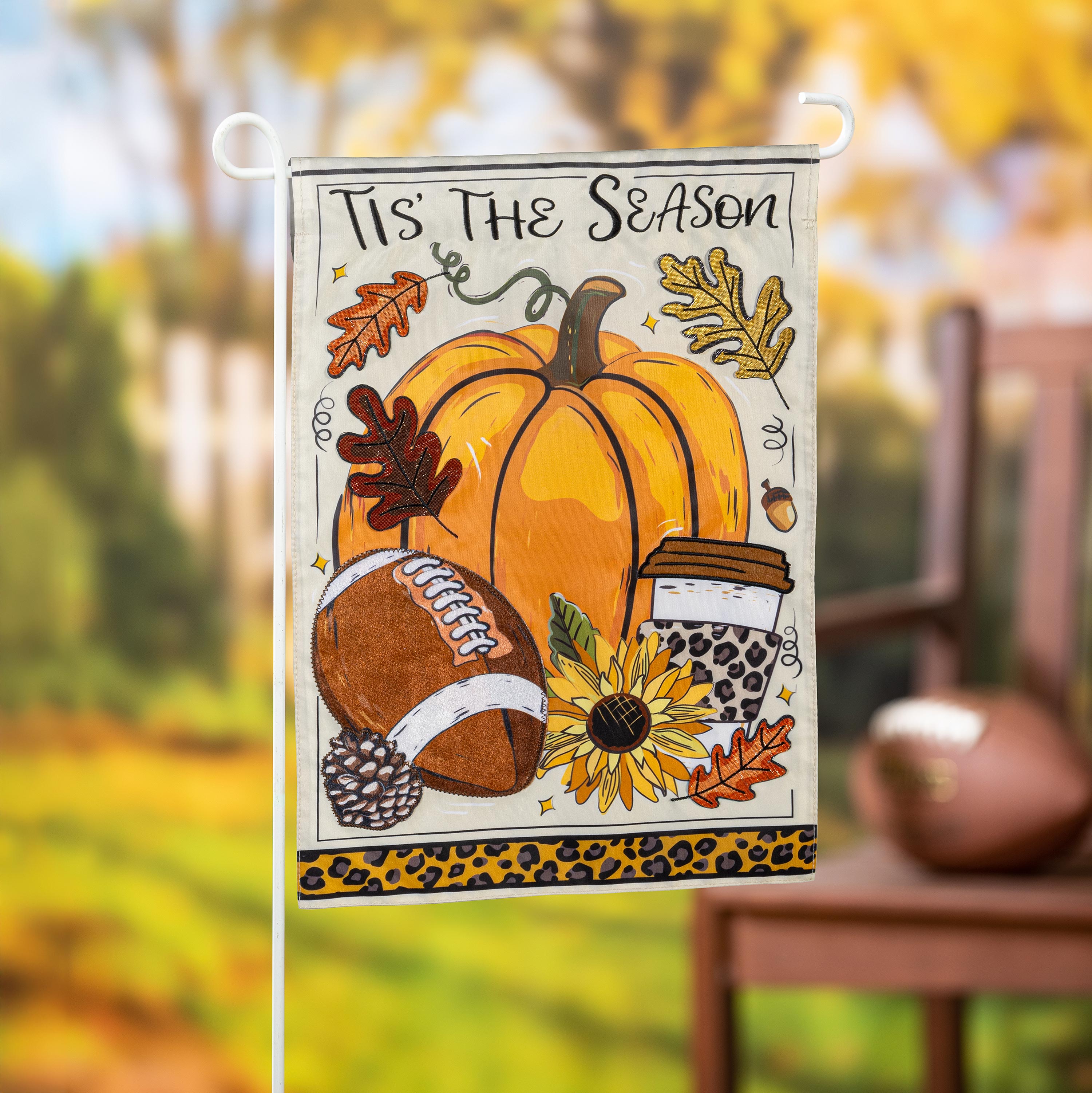 Tis' The Season Fall Applique Garden Flag - Sports Collectibles, Sports Memorabilia, Sports Fan Shop, Sports Gifts