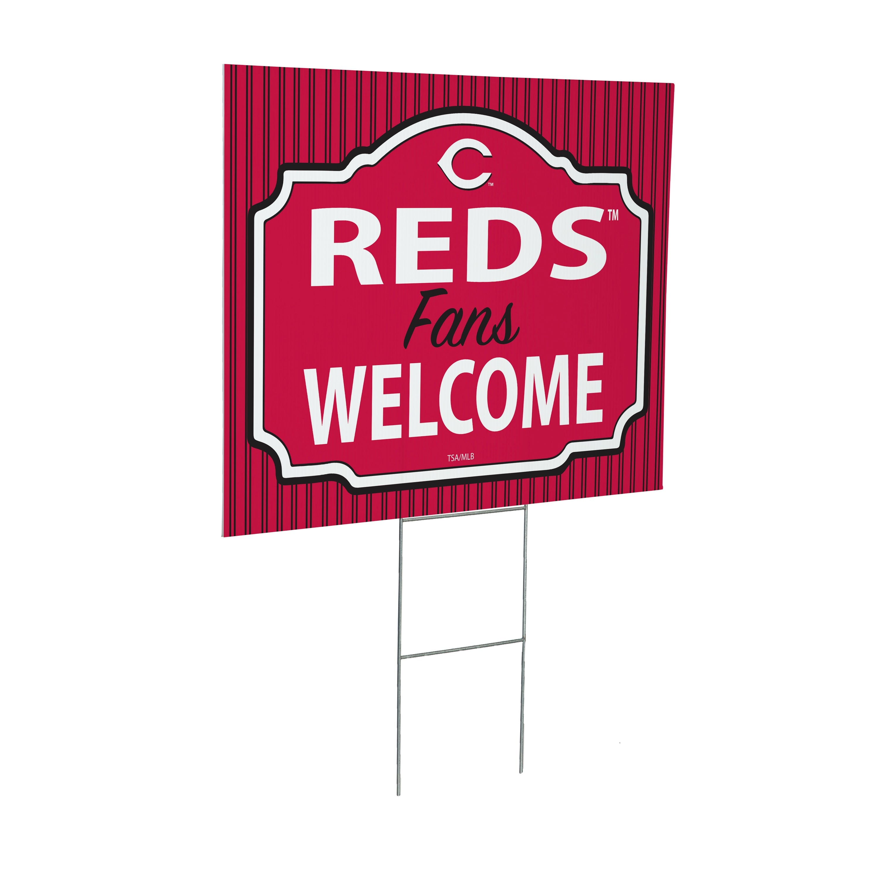 Cincinnati Reds Coroplast Yard Sign, "Fans Welcome" - Sports Collectibles, Sports Memorabilia, Sports Fan Shop, Sports Gifts